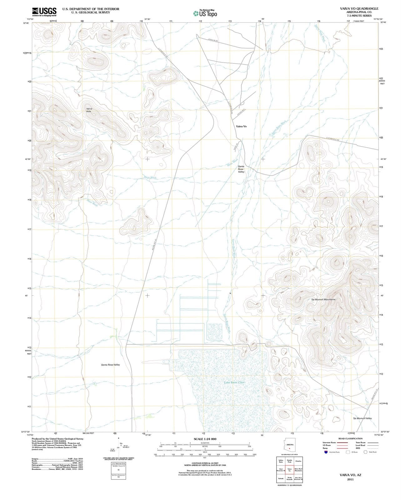 2011 Vaiva Vo, AZ - Arizona - USGS Topographic Map