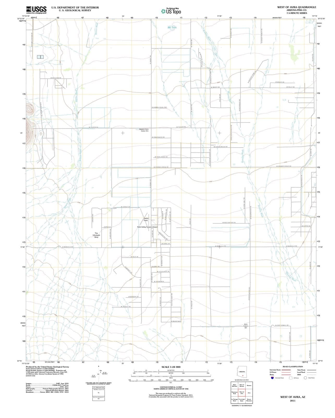 2011 West of Avra, AZ - Arizona - USGS Topographic Map