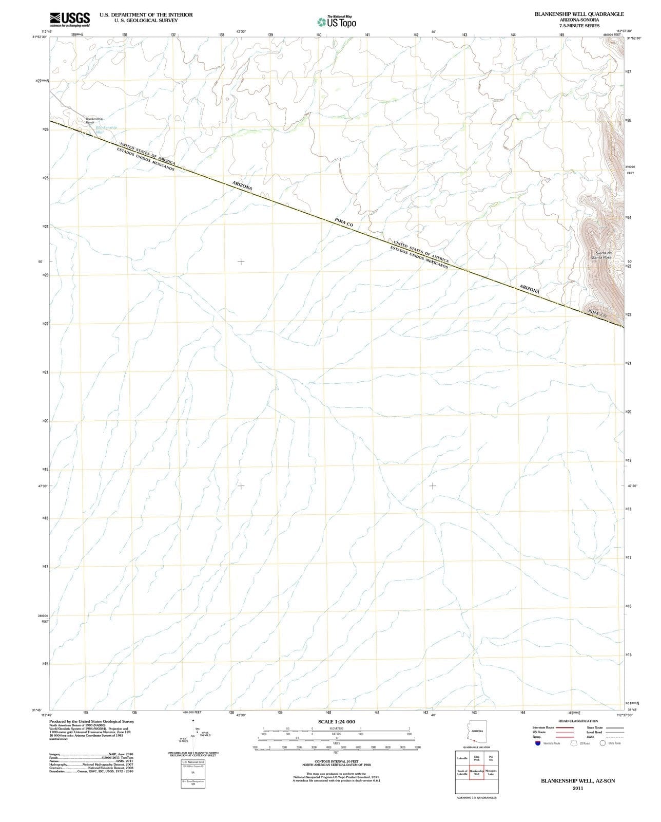 2011 Blankenship Well, AZ - Arizona - USGS Topographic Map