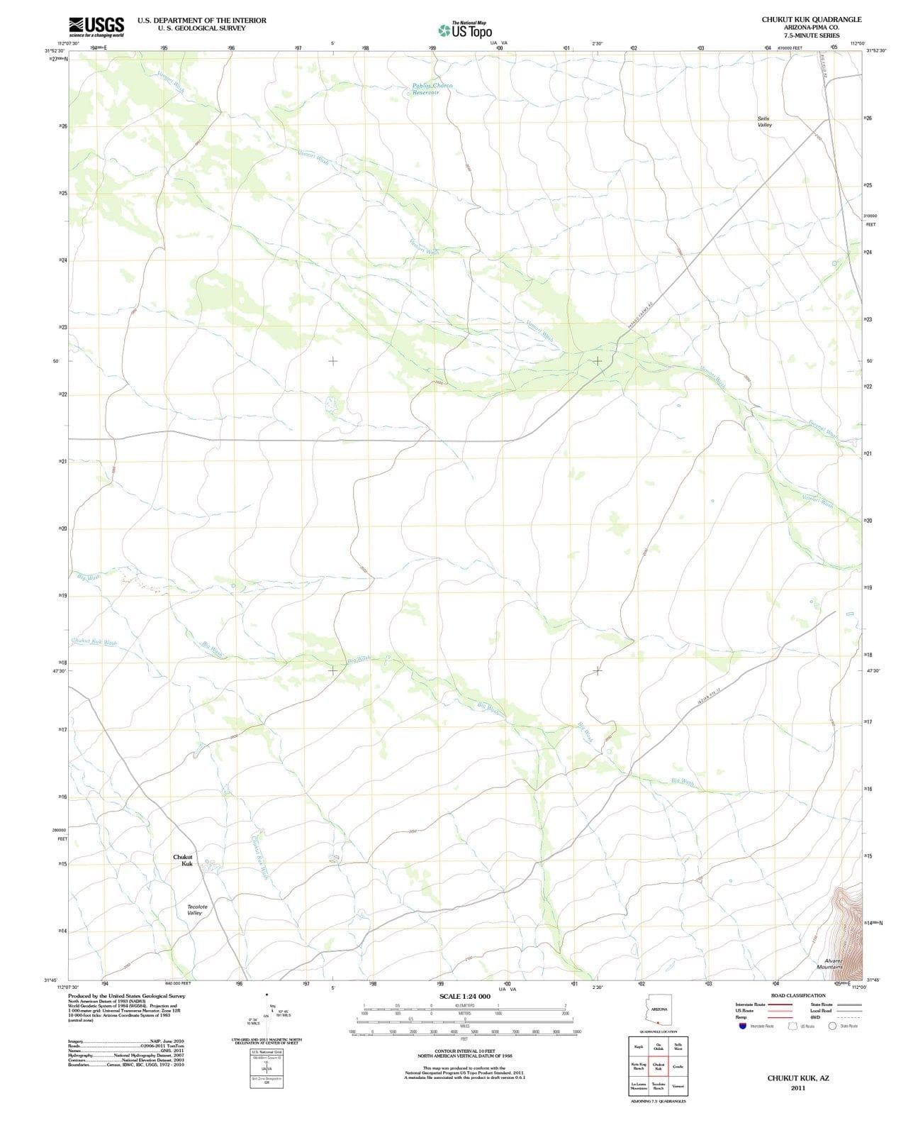 2011 Chukut KUK, AZ - Arizona - USGS Topographic Map