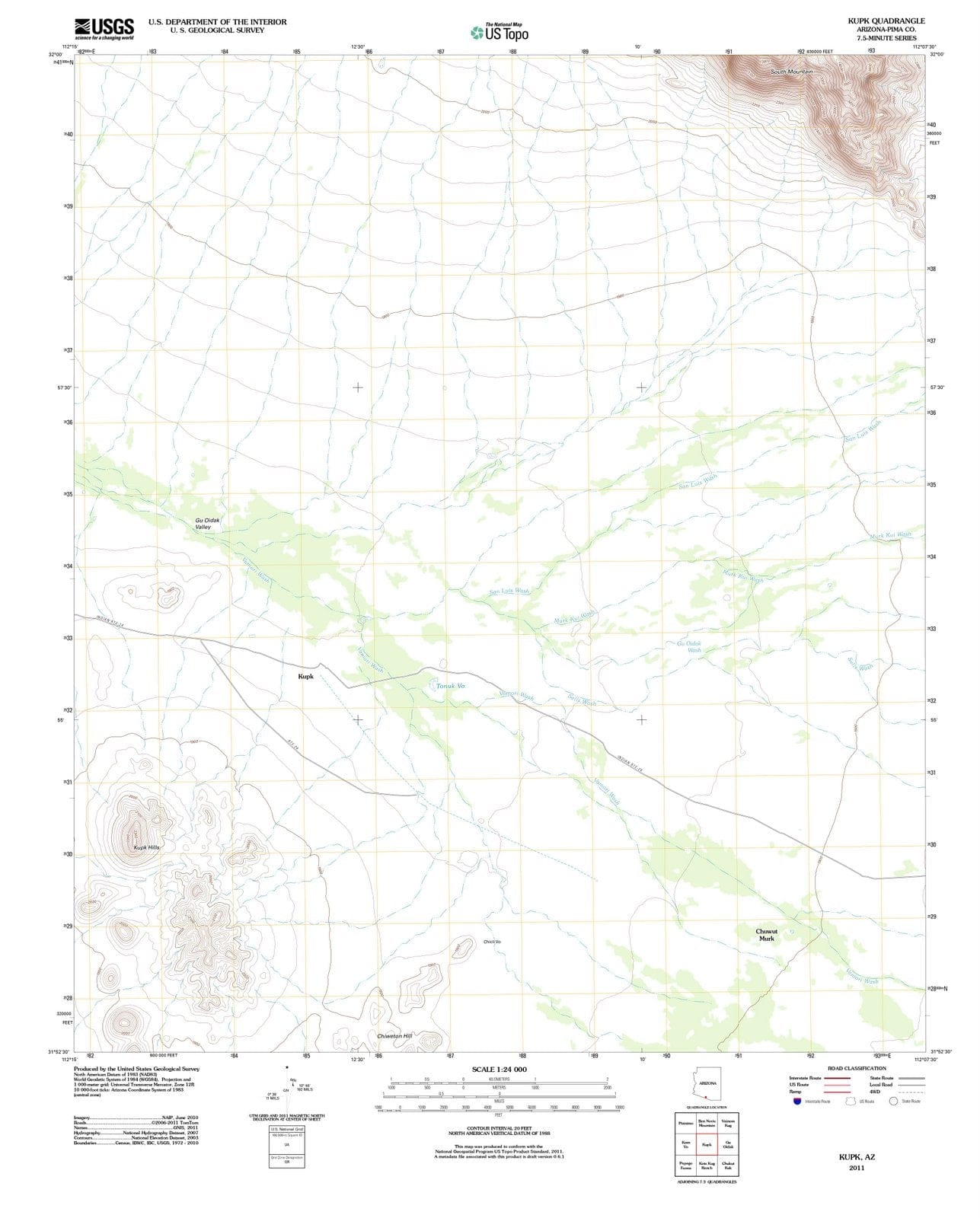 2011 Kupk, AZ - Arizona - USGS Topographic Map
