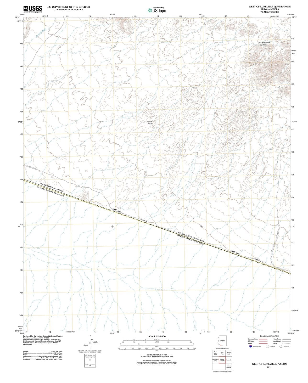2011 West of Lukeville, AZ - Arizona - USGS Topographic Map