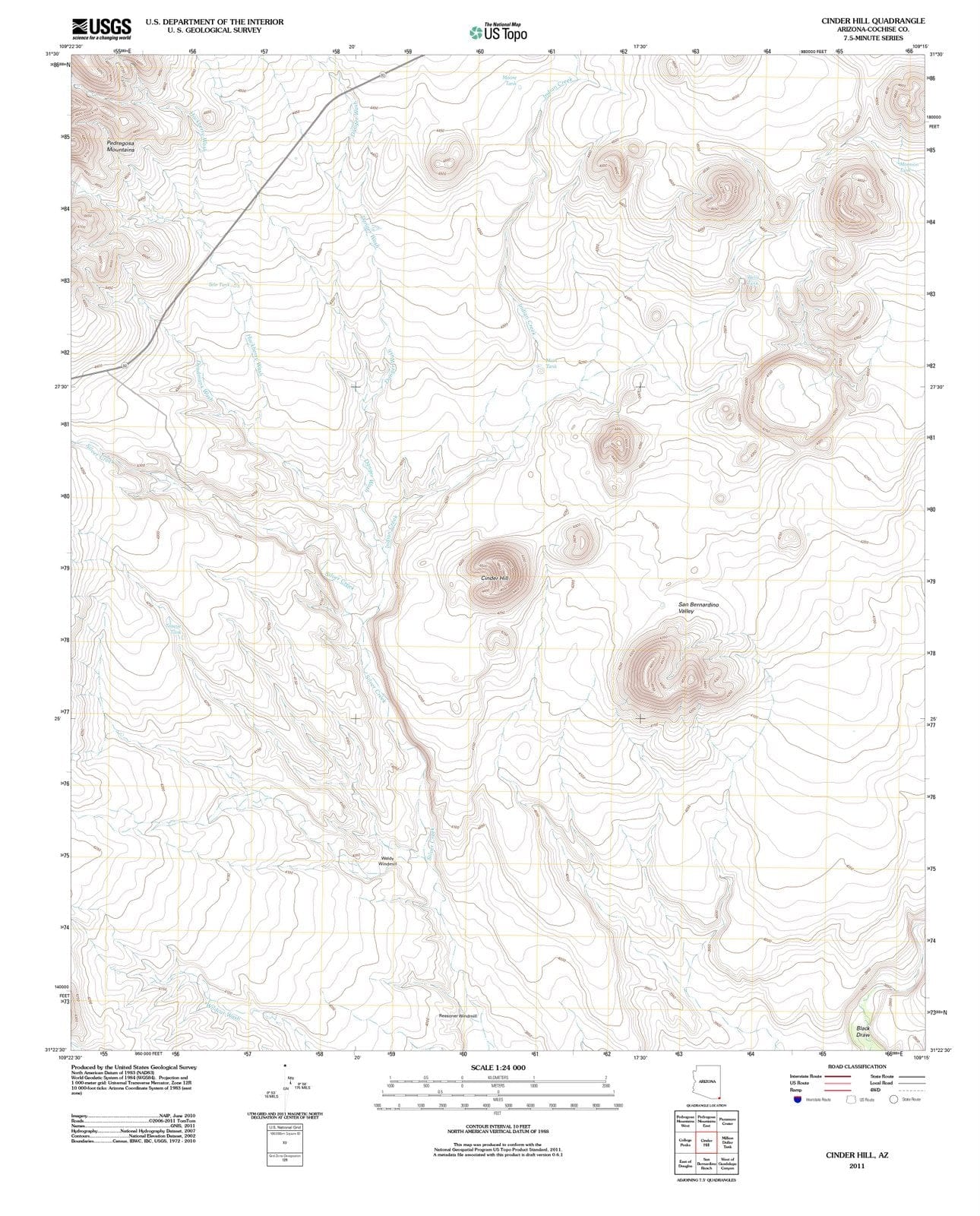 2011 Cinder Hill, AZ - Arizona - USGS Topographic Map