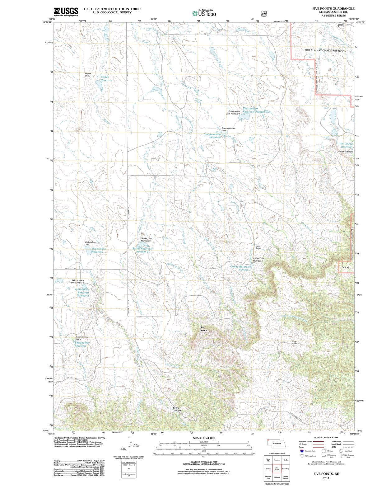 2011 Five Points, NE - Nebraska - USGS Topographic Map