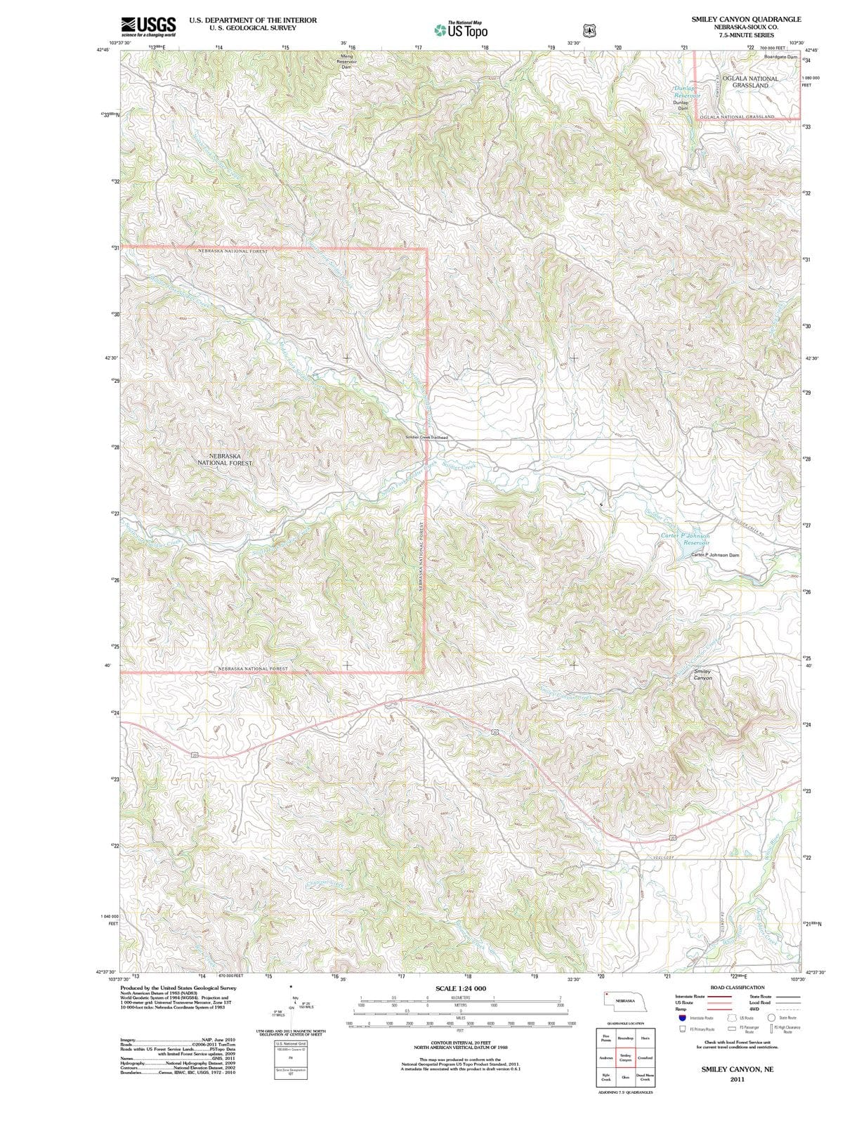 2011 Smiley Canyon, NE - Nebraska - USGS Topographic Map