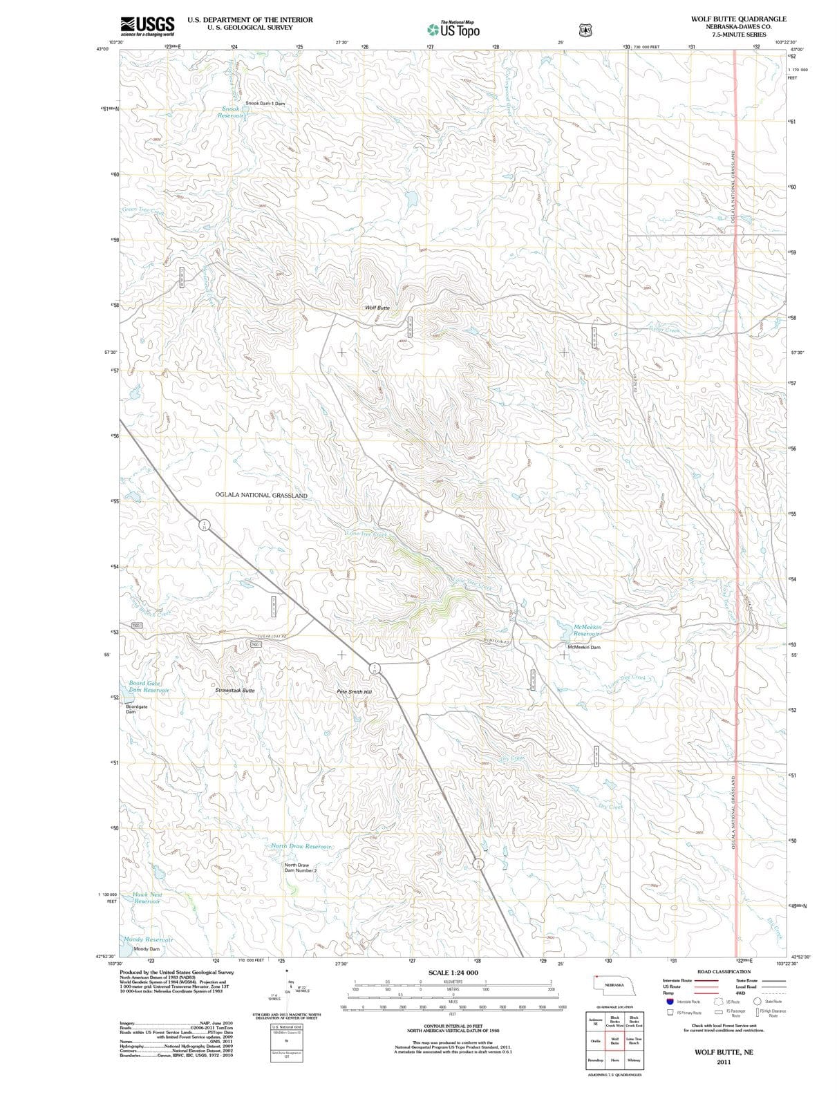 2011 Wolf Butte, NE - Nebraska - USGS Topographic Map