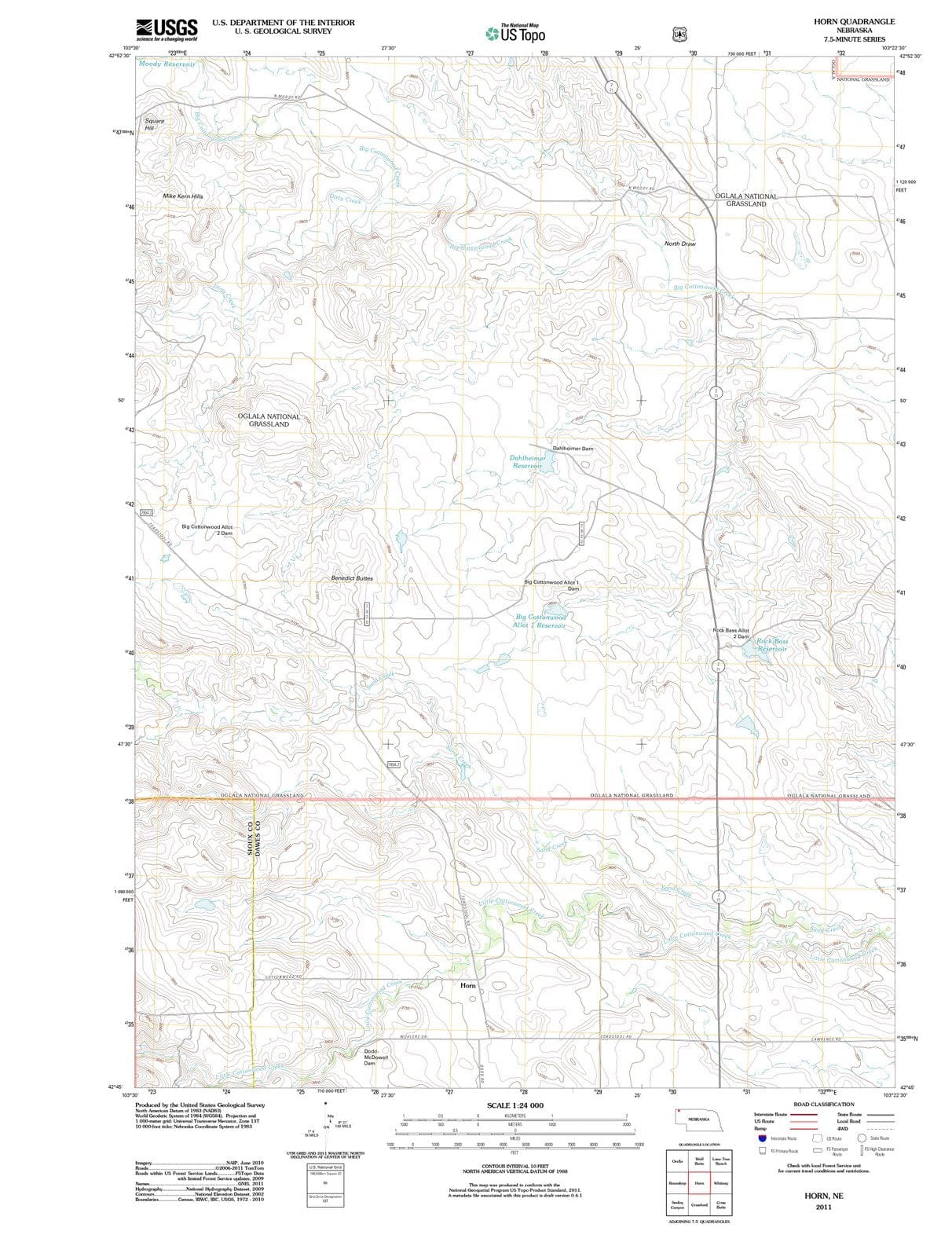 2011 Horn, NE - Nebraska - USGS Topographic Map