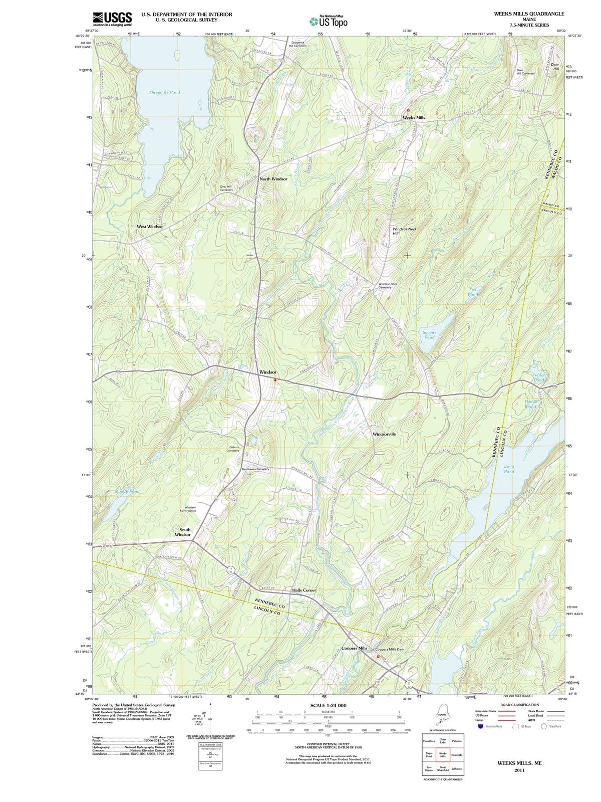2011 Weeks Mills, ME - Maine - USGS Topographic Map