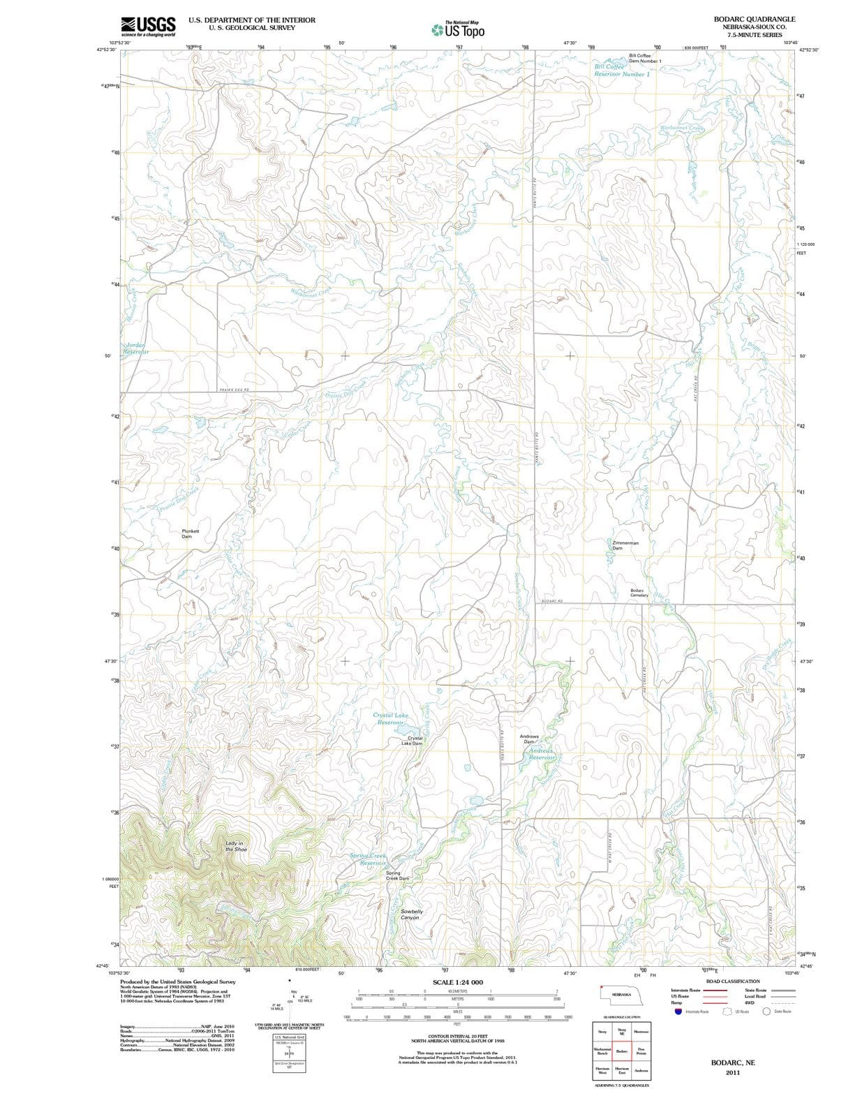 2011 Bodarc, NE - Nebraska - USGS Topographic Map