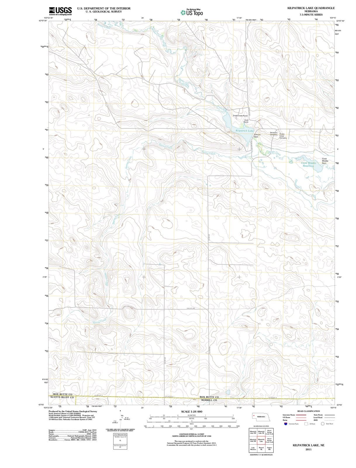 2011 Kilpatrick Lake, NE - Nebraska - USGS Topographic Map