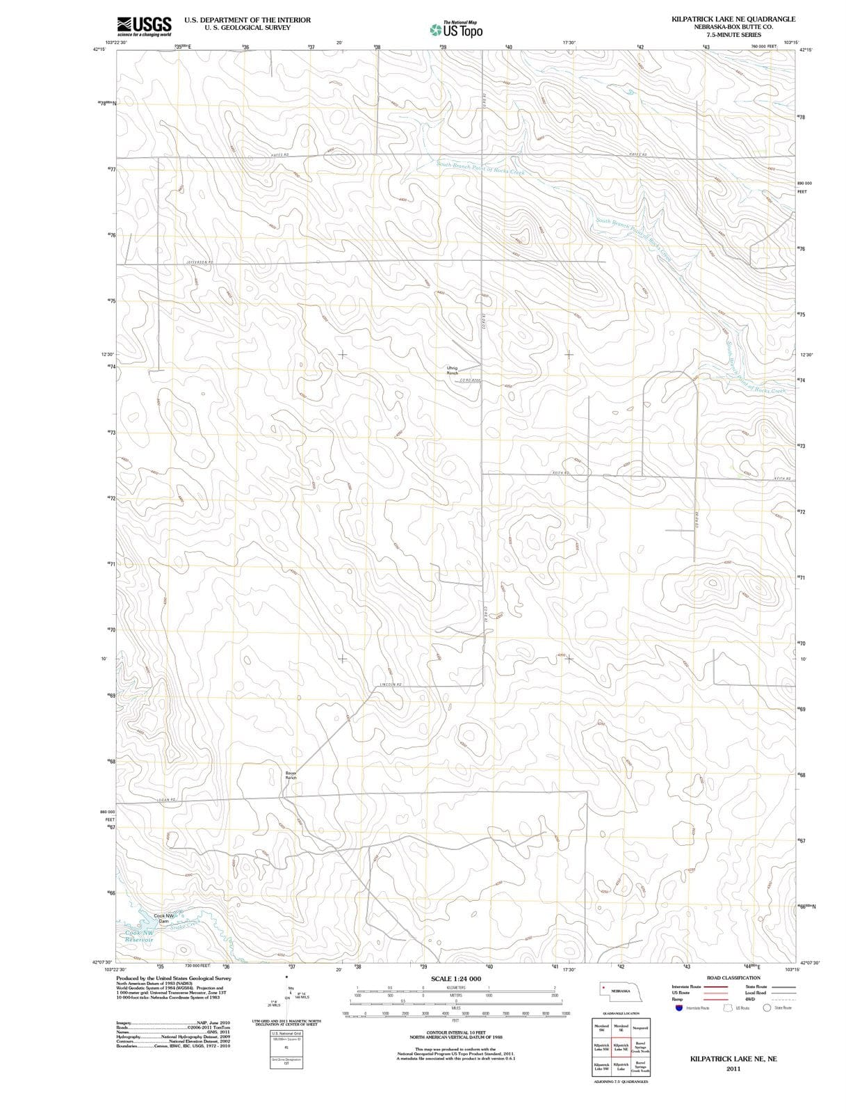 2011 Kilpatrick Lake, NE - Nebraska - USGS Topographic Map v2