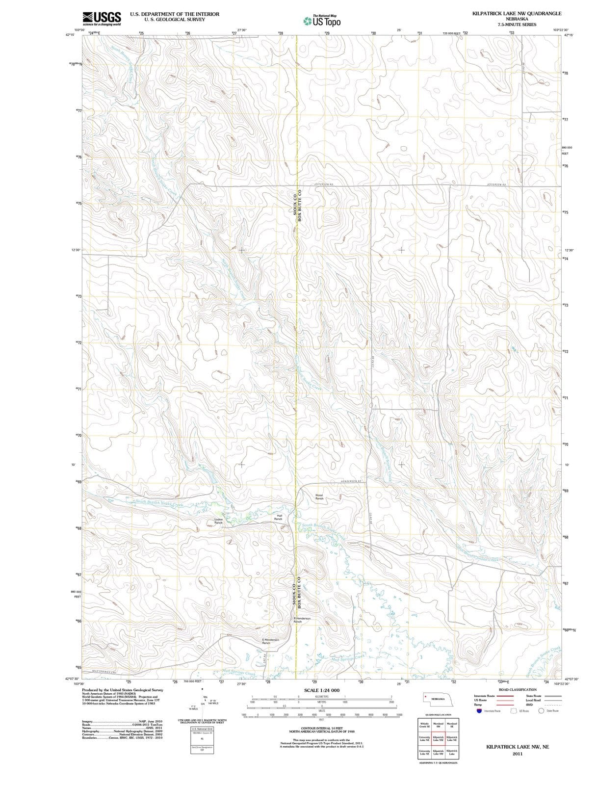 2011 Kilpatrick Lake, NE - Nebraska - USGS Topographic Map v3