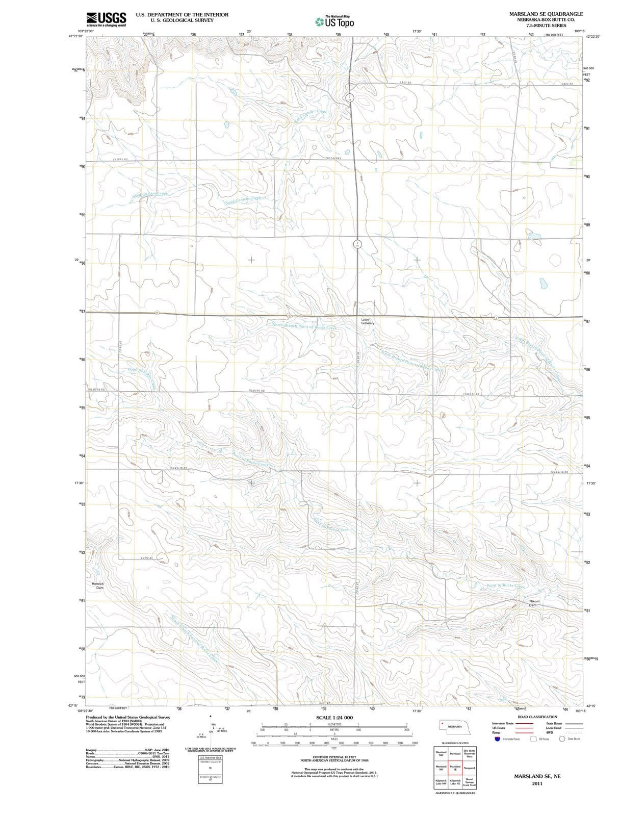 2011 Marsland, NE - Nebraska - USGS Topographic Map v2