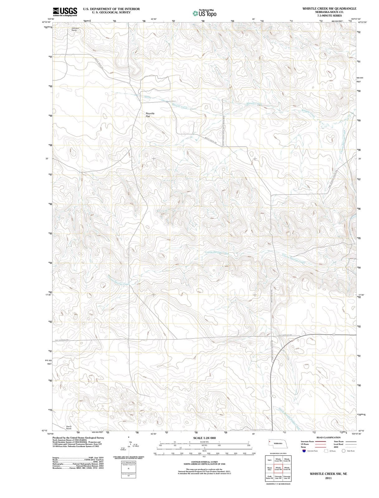 2011 Whistle Creek, NE - Nebraska - USGS Topographic Map v2