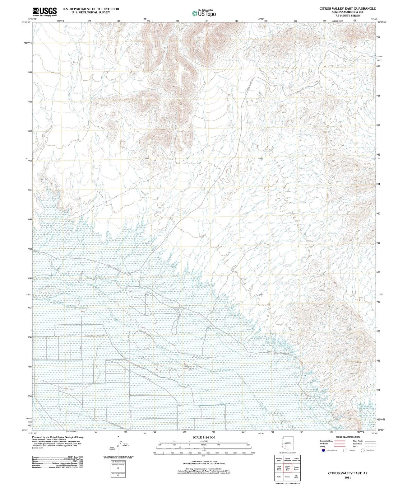 2011 Citrus Valley East, AZ - Arizona - USGS Topographic Map