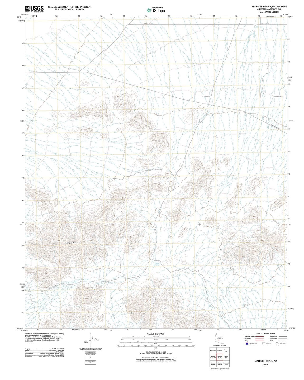 2011 Margies Peak, AZ - Arizona - USGS Topographic Map