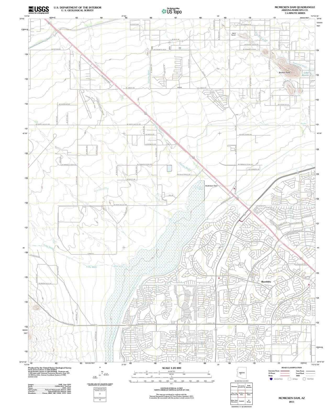 2011 McMickenam, AZ - Arizona - USGS Topographic Map