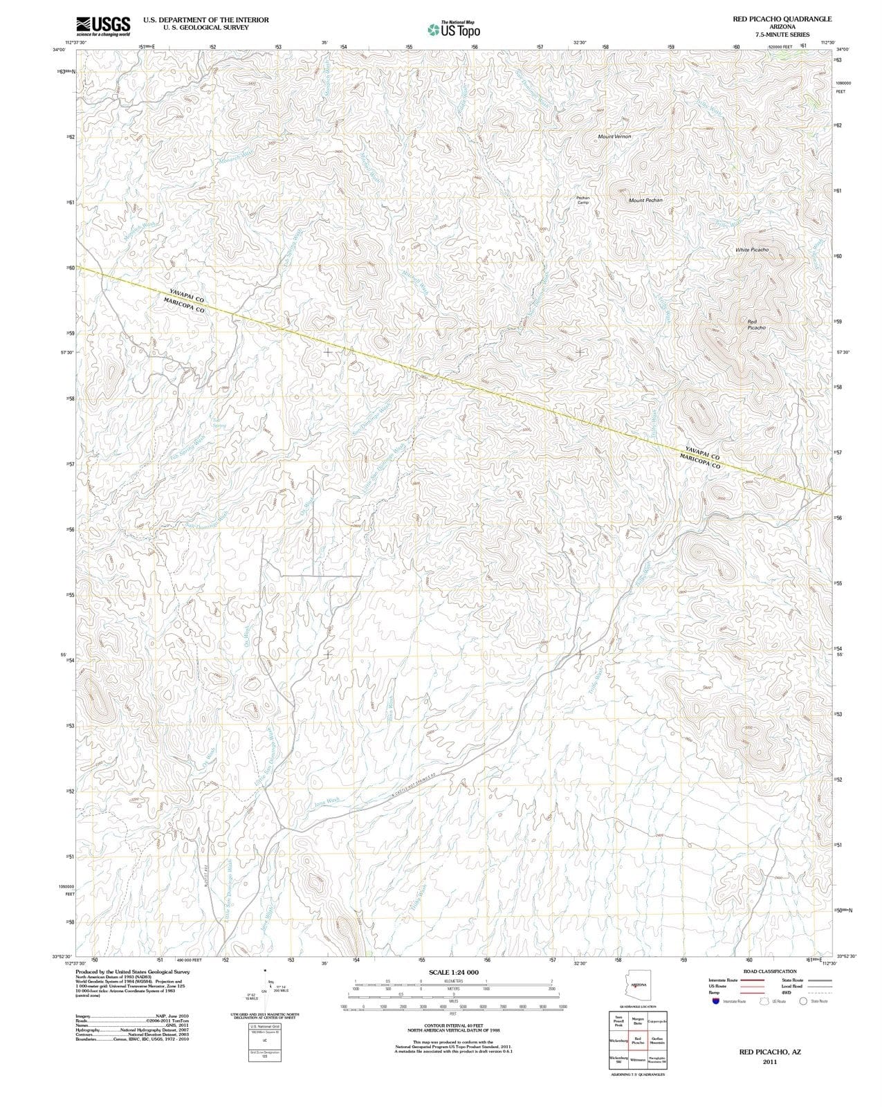 2011 Red Picacho, AZ - Arizona - USGS Topographic Map