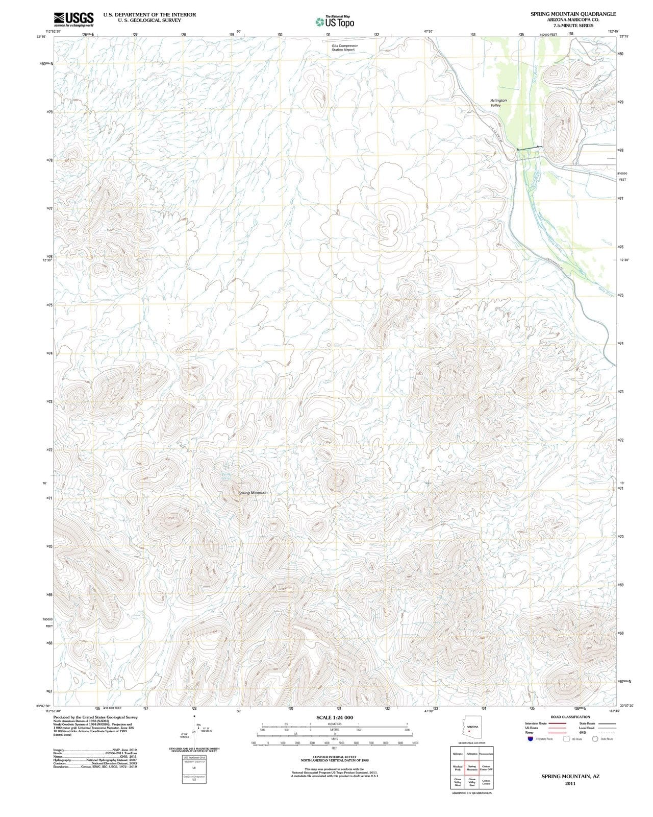 2011 Spring Mountain, AZ - Arizona - USGS Topographic Map