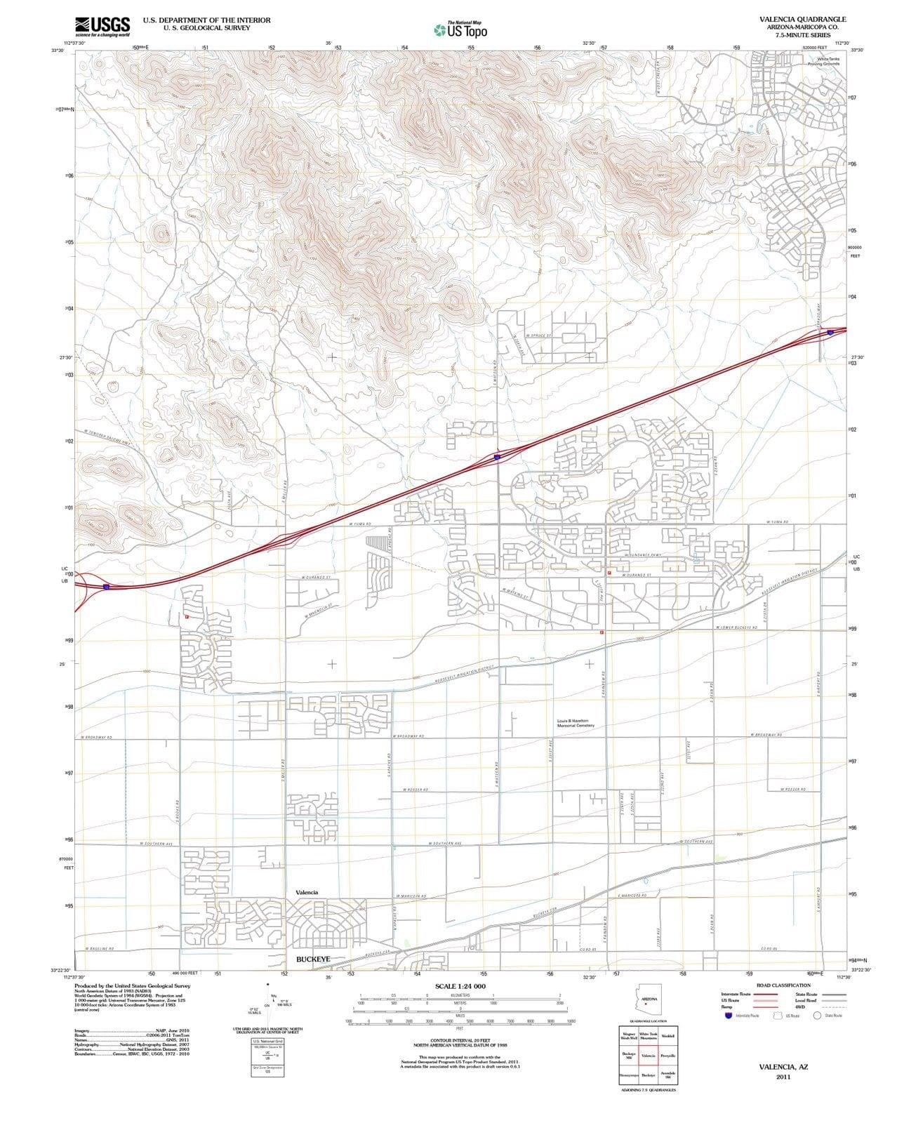 2011 Valencia, AZ - Arizona - USGS Topographic Map