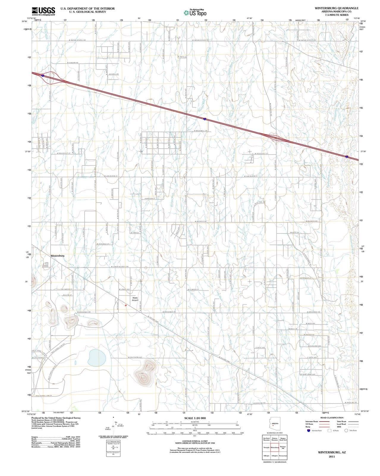 2011 Wintersburg, AZ - Arizona - USGS Topographic Map