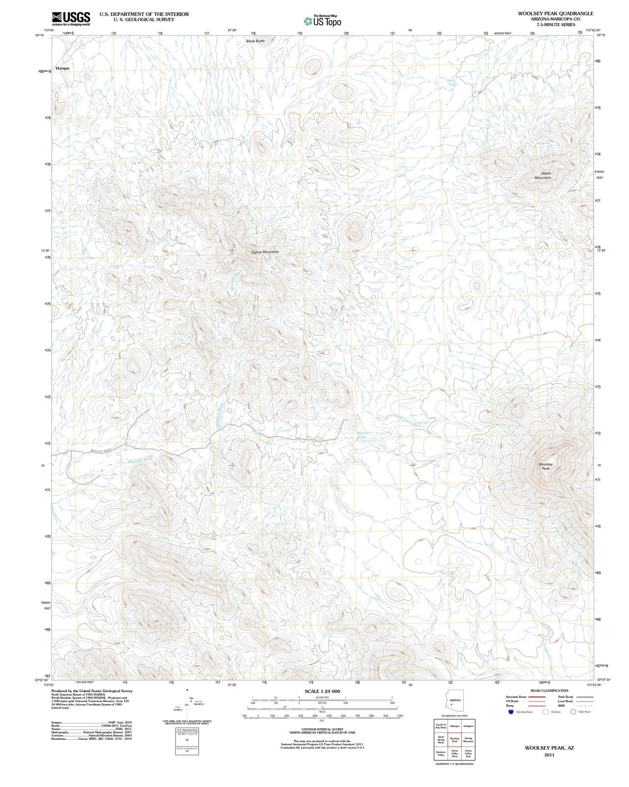 2011 Woolsey Peak, AZ - Arizona - USGS Topographic Map