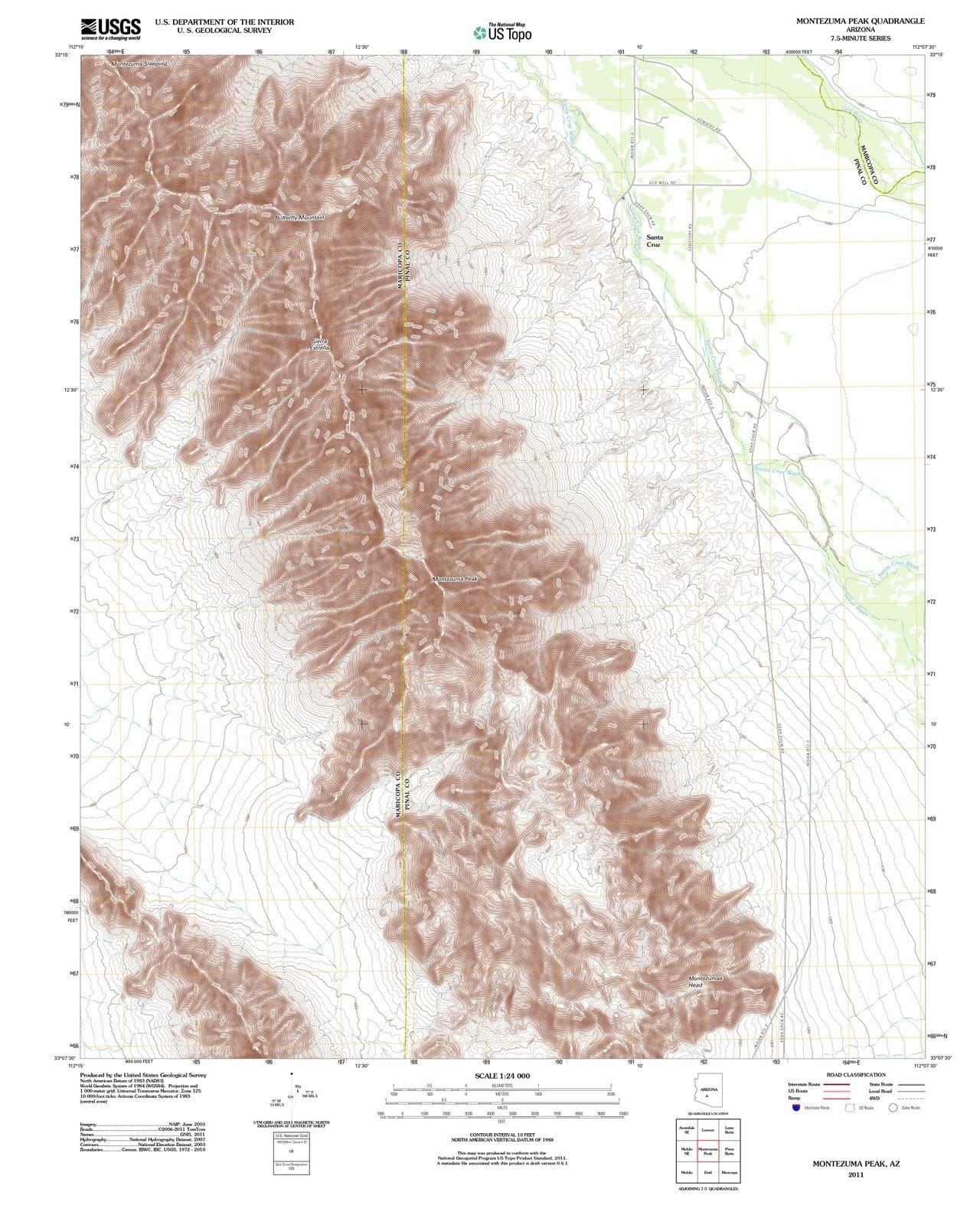 2011 Montezuma Peak, AZ - Arizona - USGS Topographic Map
