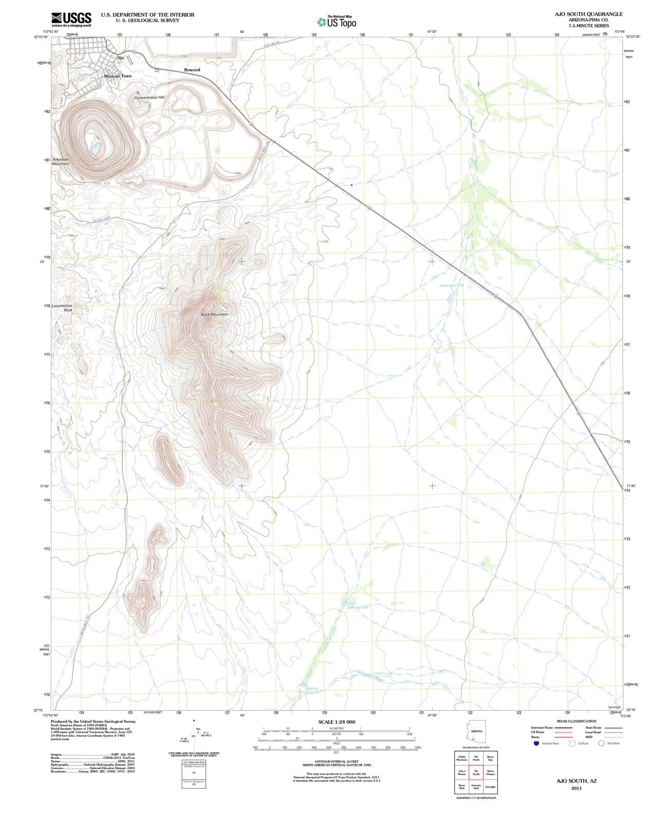 2011 AJO South, AZ - Arizona - USGS Topographic Map