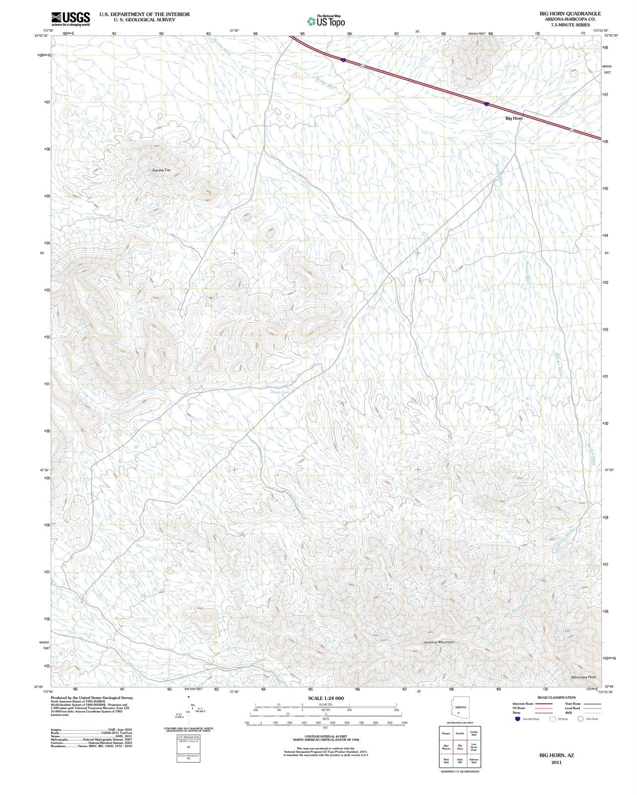 2011 Big Horn, AZ - Arizona - USGS Topographic Map