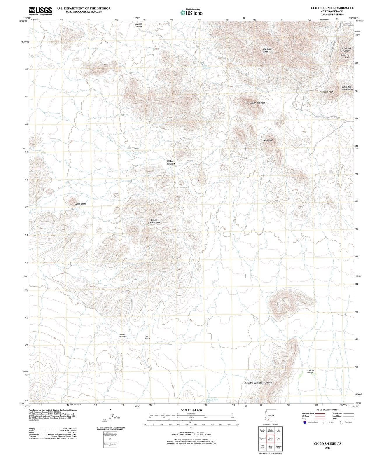 2011 Chico Shunie, AZ - Arizona - USGS Topographic Map