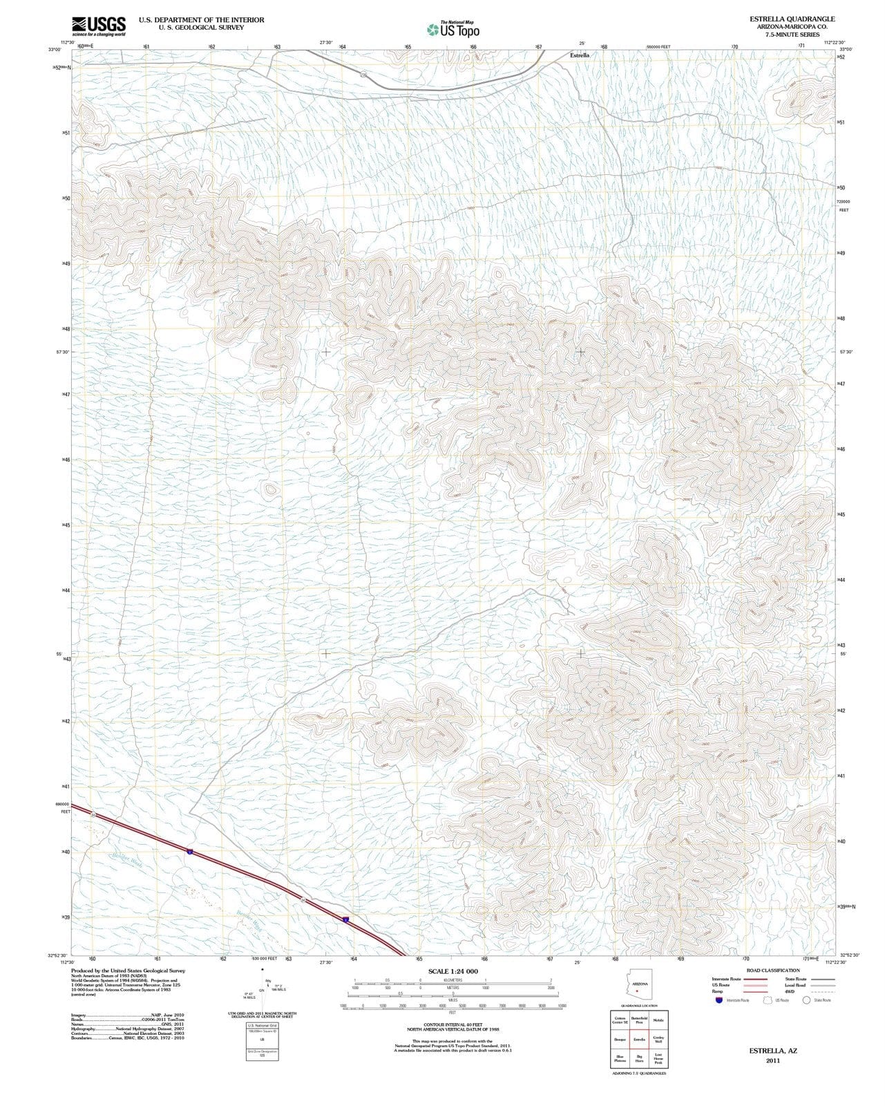 2011 Estrella, AZ - Arizona - USGS Topographic Map