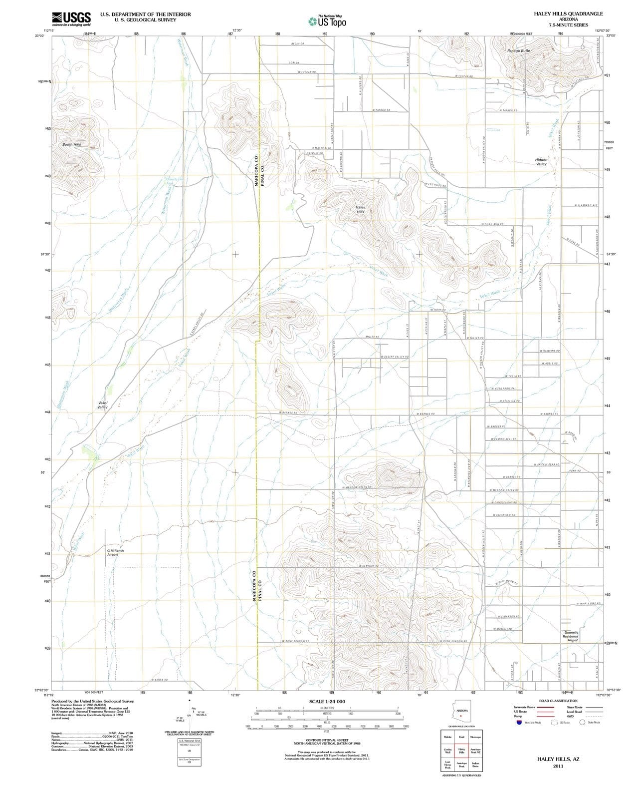 2011 Haley Hills, AZ - Arizona - USGS Topographic Map