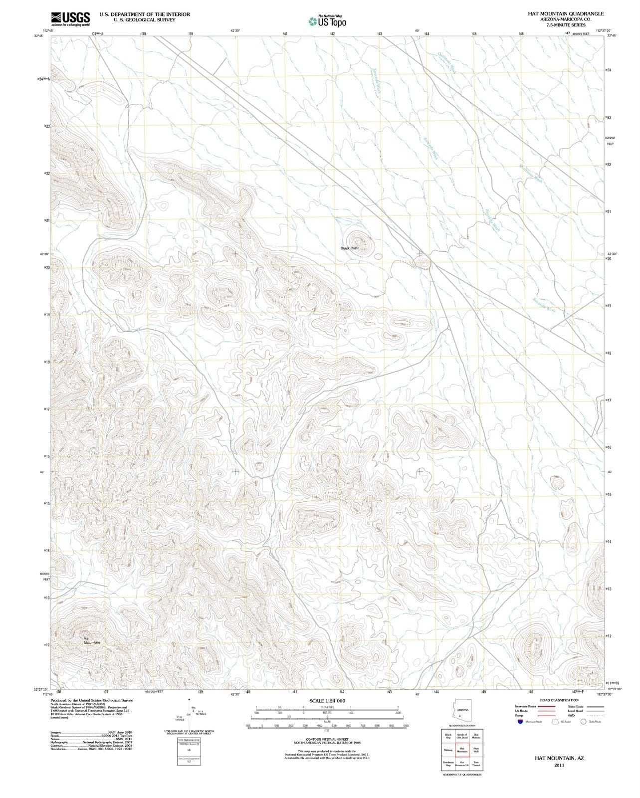2011 Hat Mountain, AZ - Arizona - USGS Topographic Map