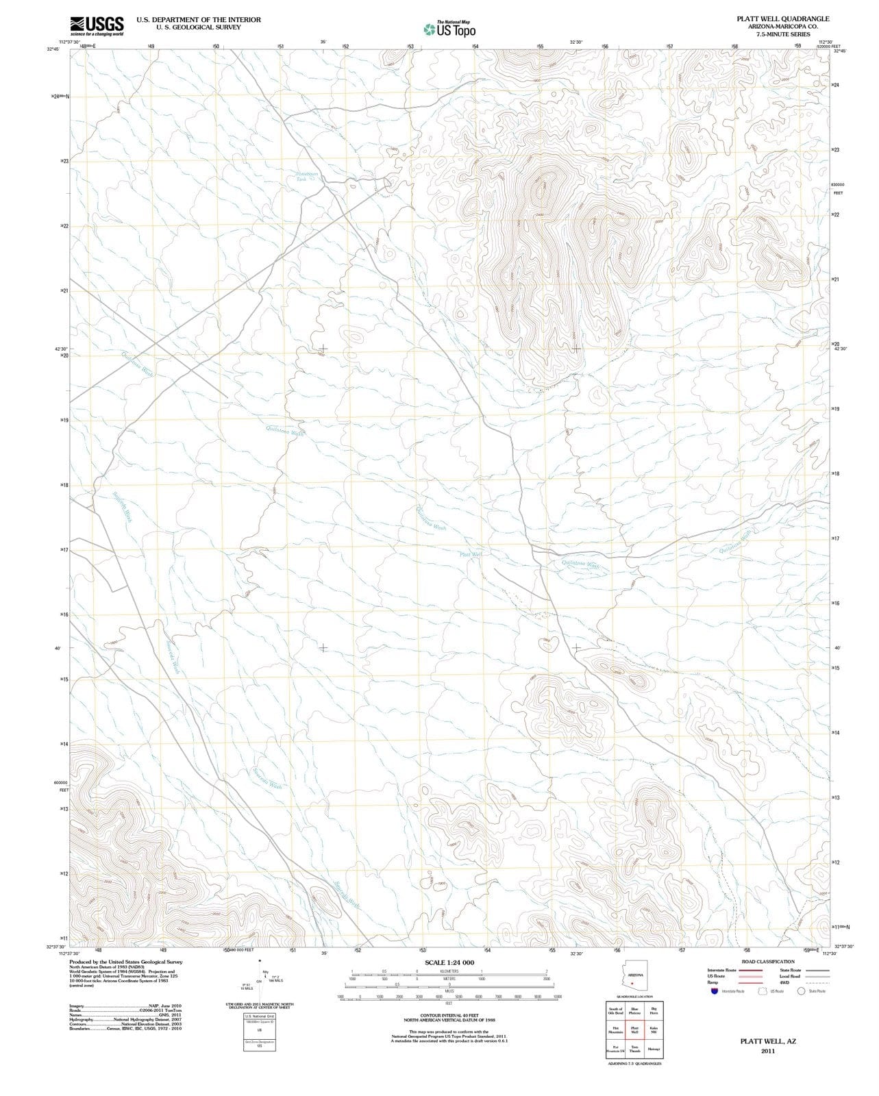 2011 Platt Well, AZ - Arizona - USGS Topographic Map