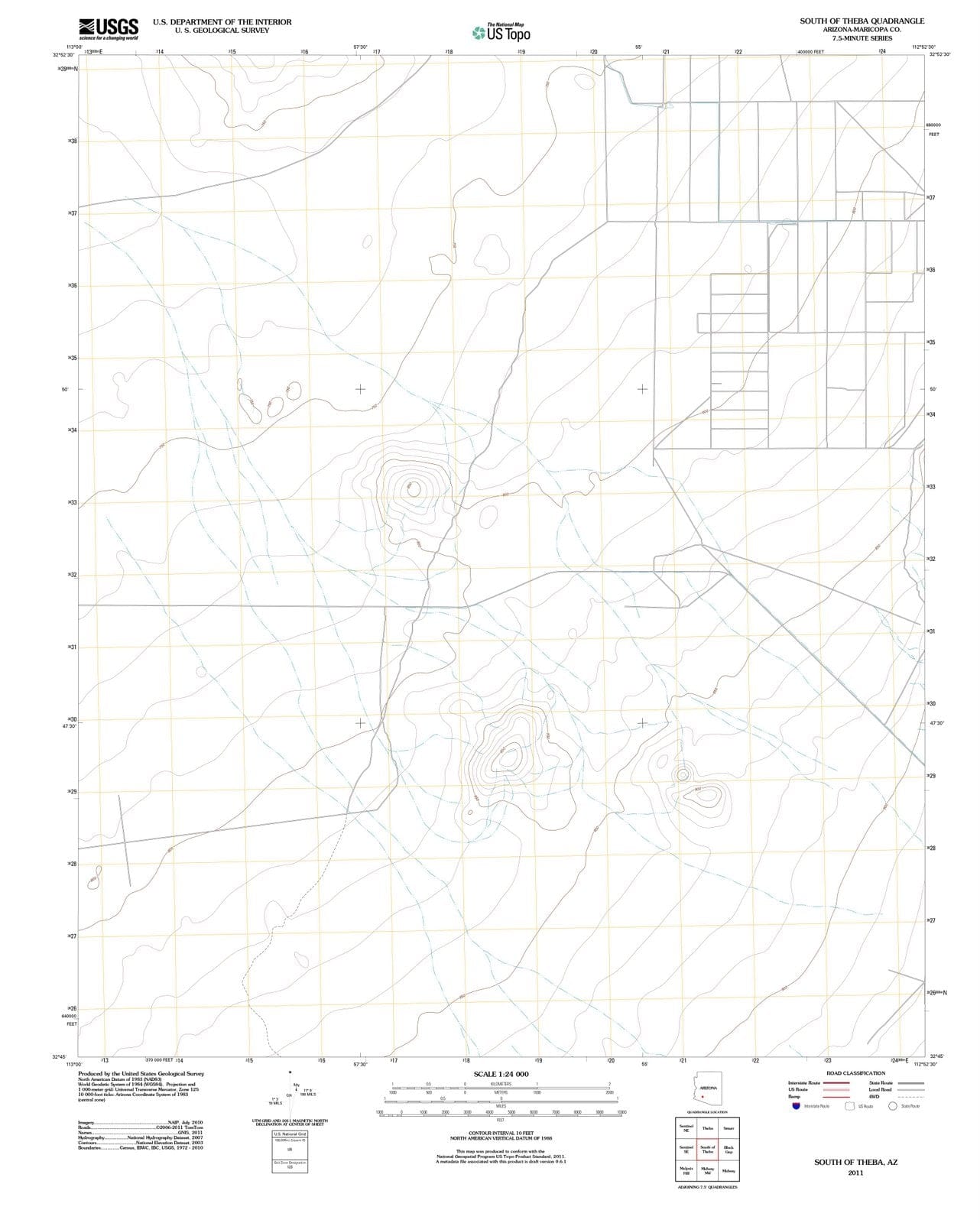 2011 South of Theba, AZ - Arizona - USGS Topographic Map