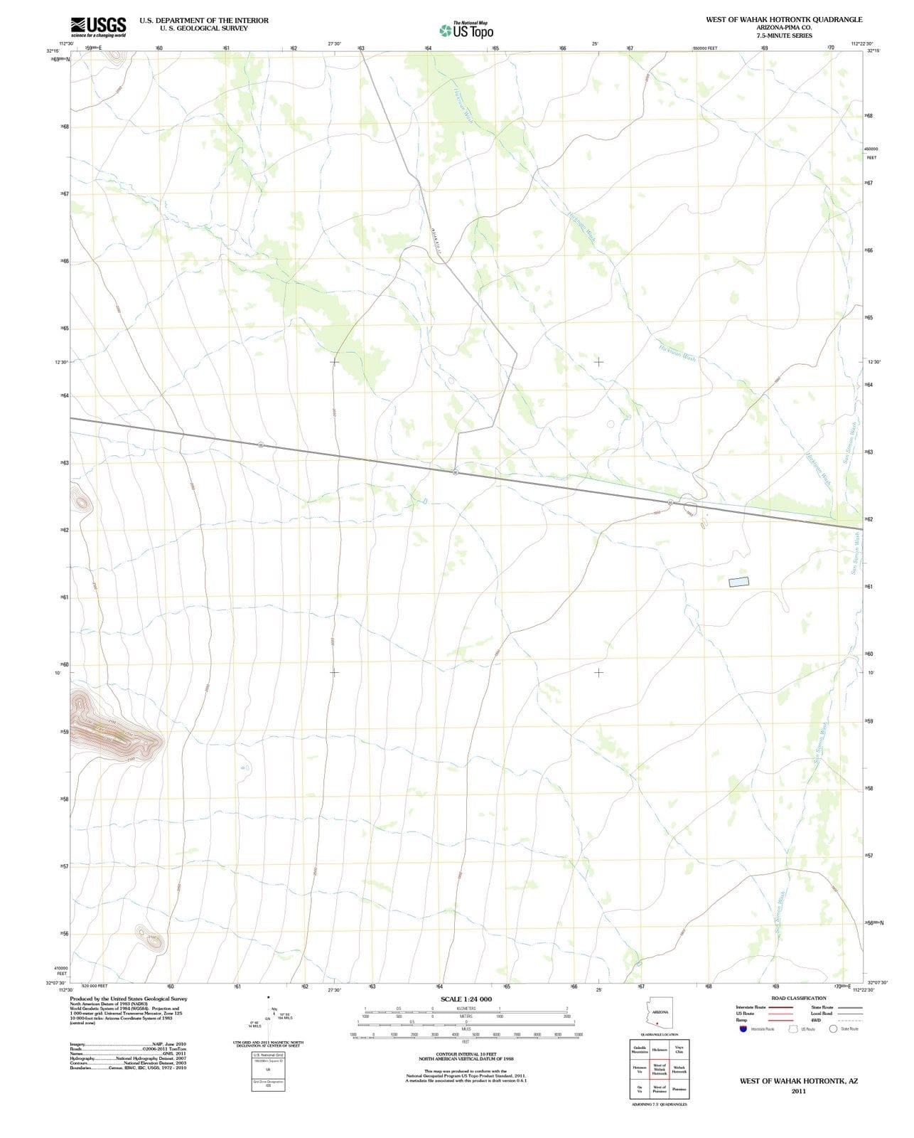 2011 West of Wahak Hotrontk, AZ - Arizona - USGS Topographic Map