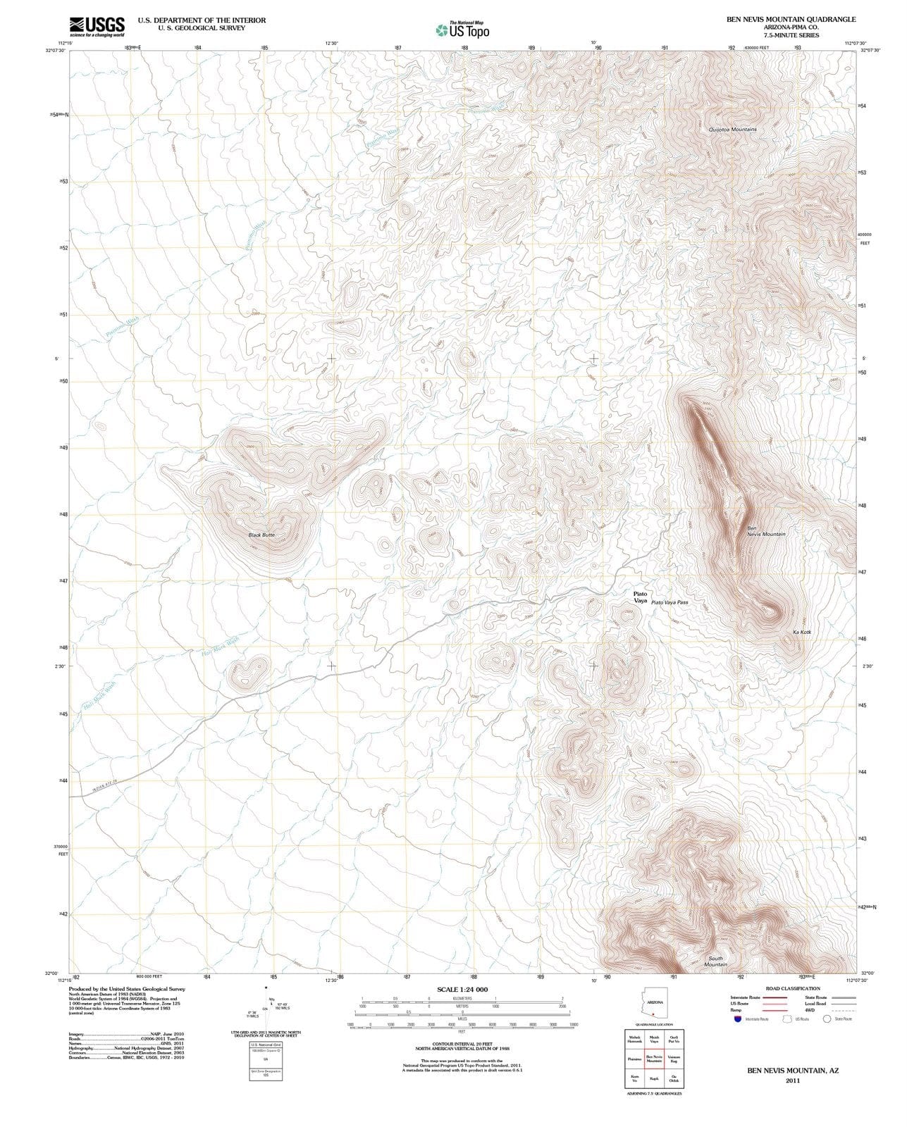 2011 Benvis Mountain, AZ - Arizona - USGS Topographic Map