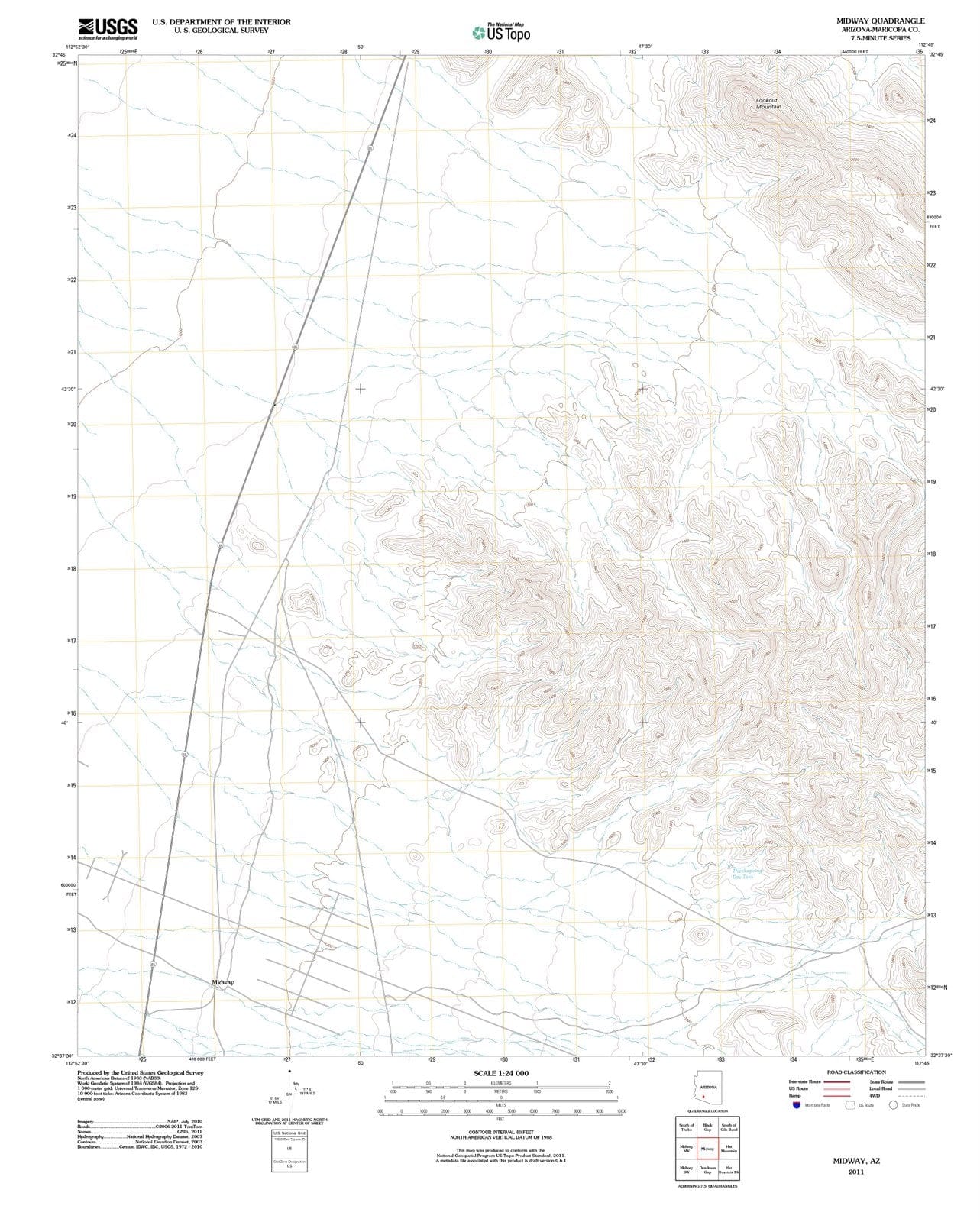 2011 Midway, AZ - Arizona - USGS Topographic Map v3