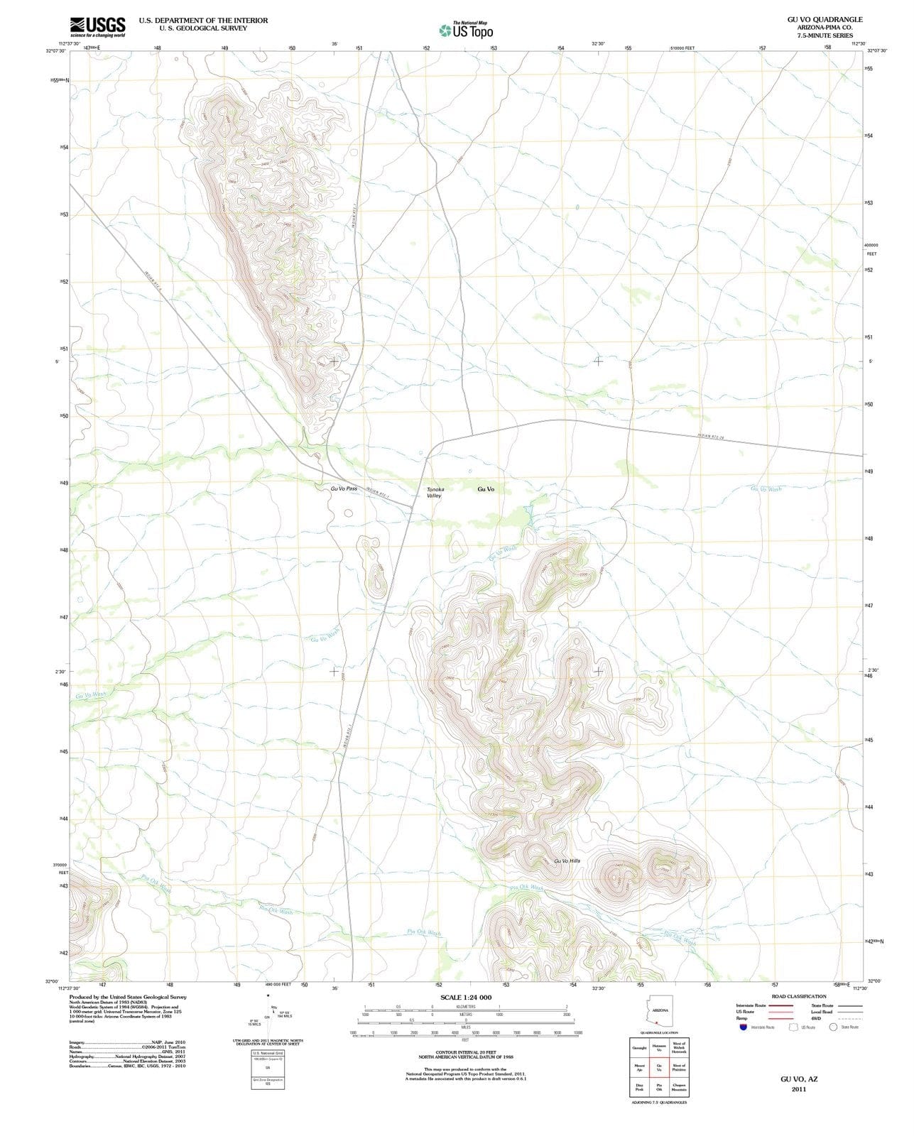 2011 Gu Vo, AZ - Arizona - USGS Topographic Map