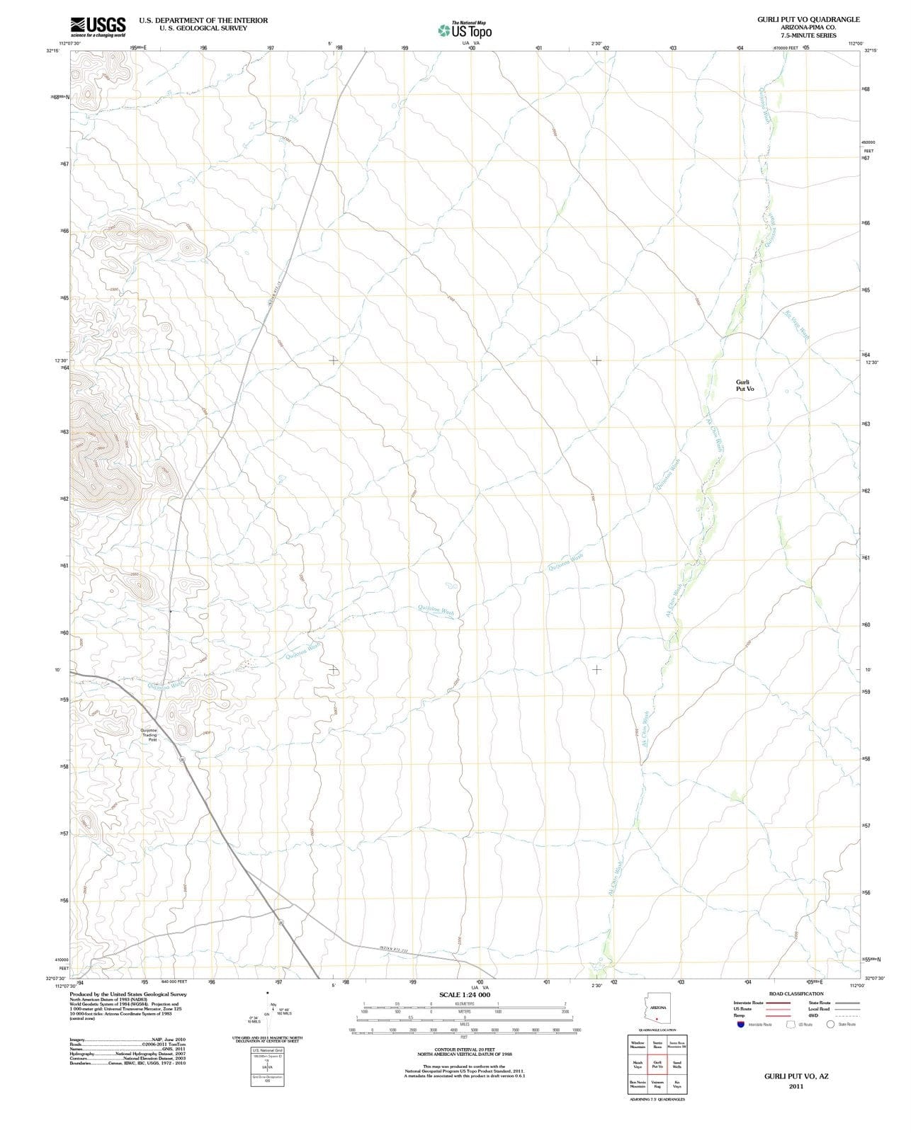 2011 Gurli Put Vo, AZ - Arizona - USGS Topographic Map