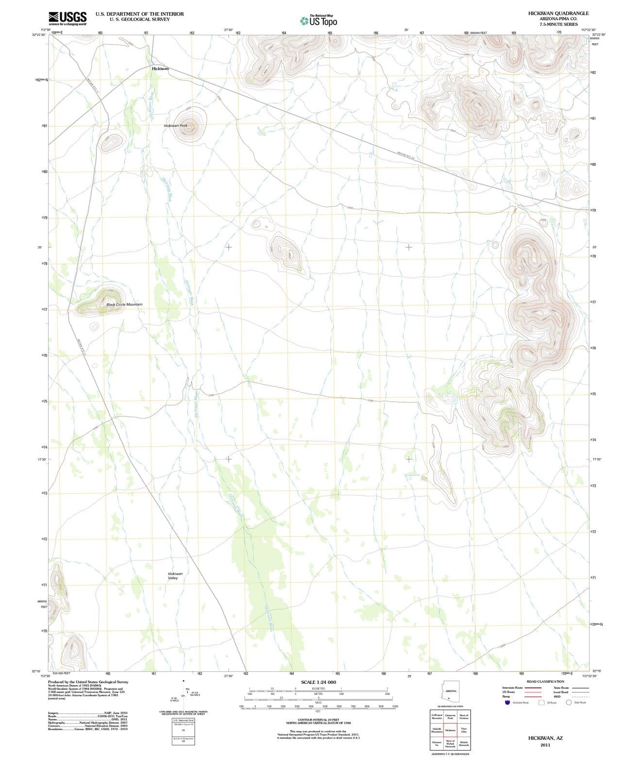 2011 Hickiwan, AZ - Arizona - USGS Topographic Map