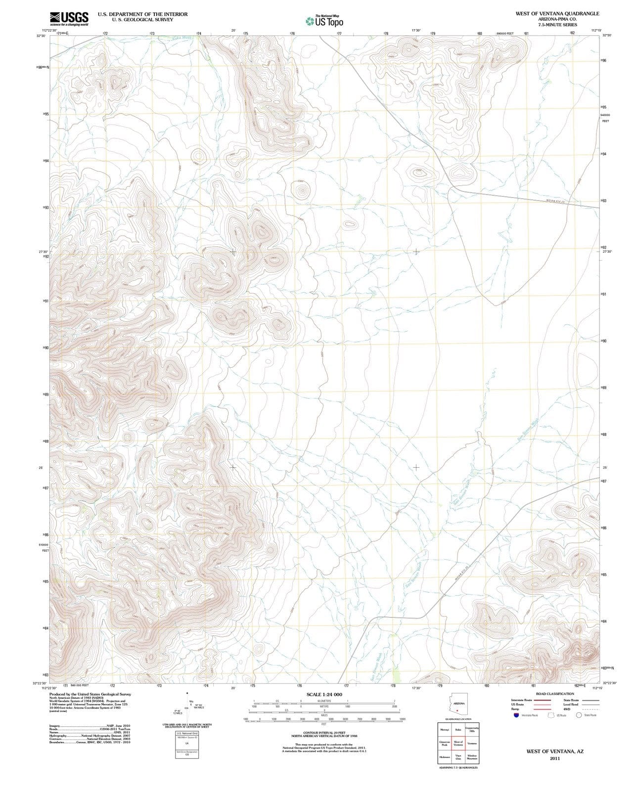 2011 West of Ventana, AZ - Arizona - USGS Topographic Map