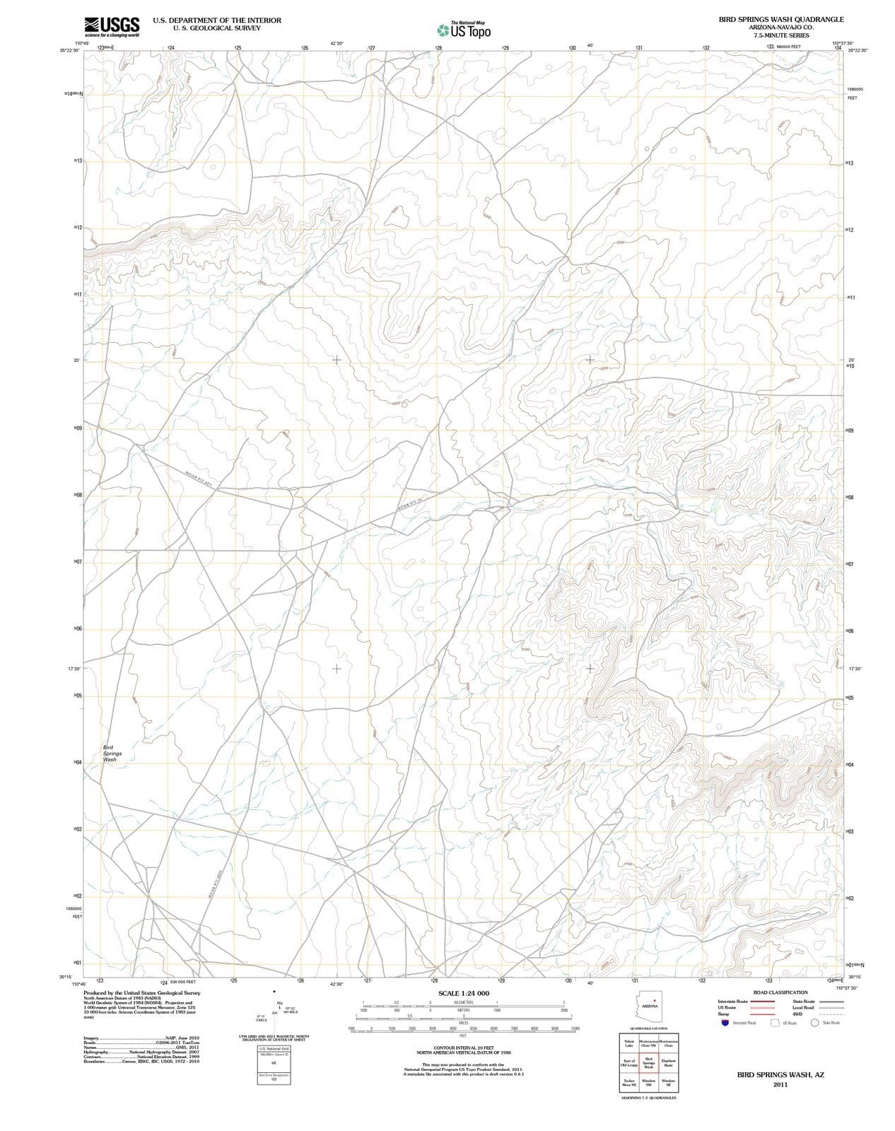 2011 Bird Springs Wash, AZ - Arizona - USGS Topographic Map