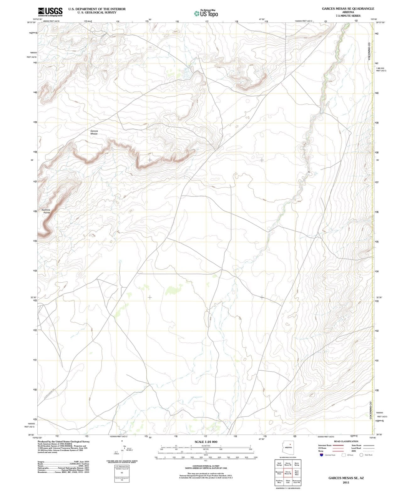 2011 Garces Mesas, AZ - Arizona - USGS Topographic Map v2
