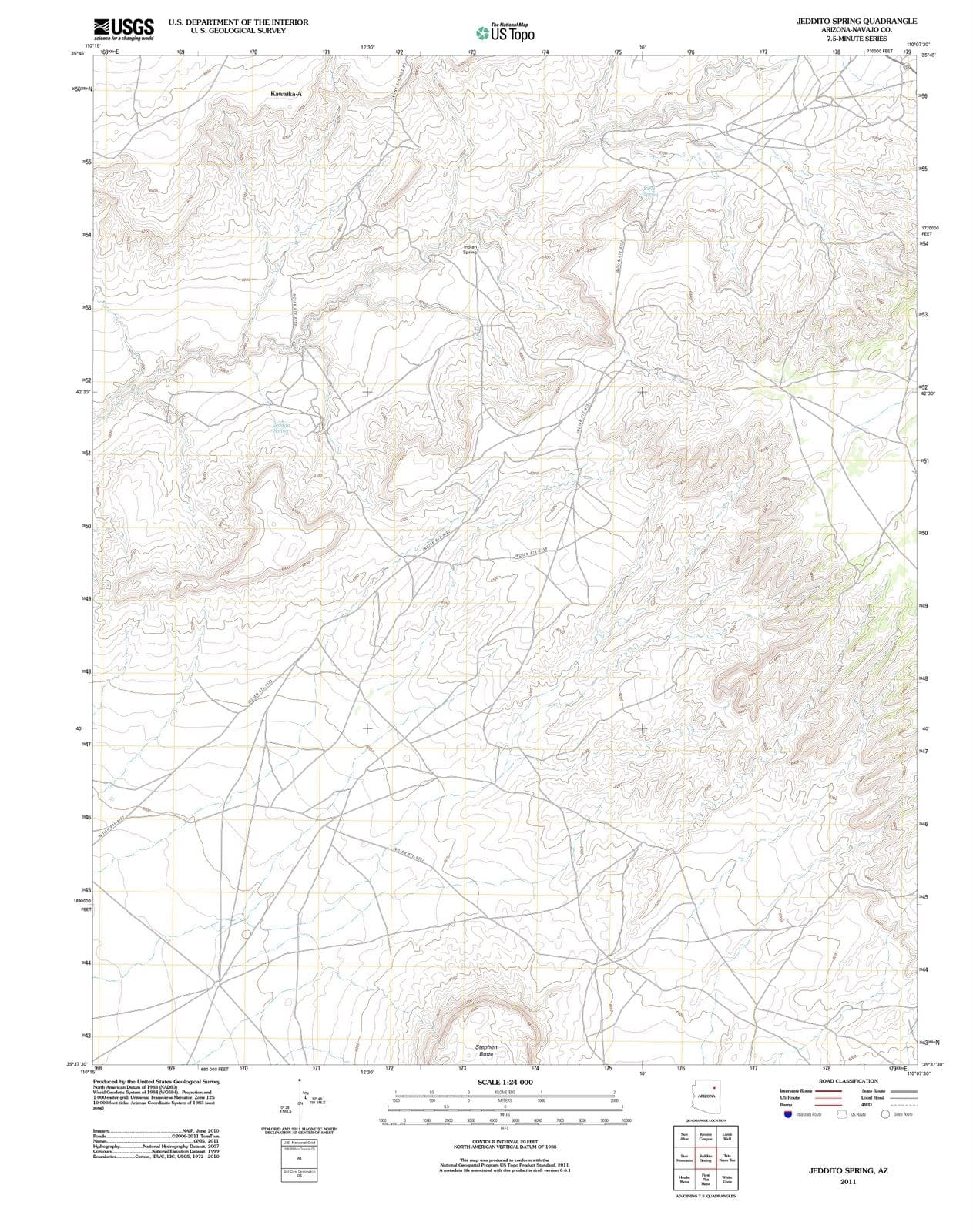 2011 Jeddito Spring, AZ - Arizona - USGS Topographic Map