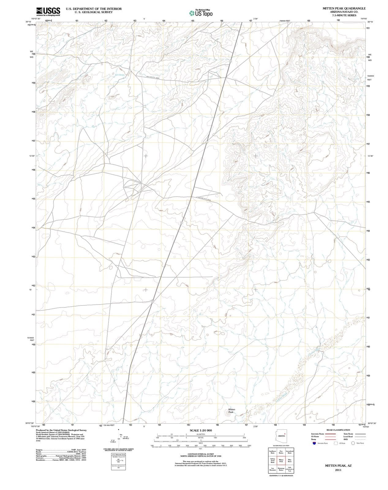2011 Mitten Peak, AZ - Arizona - USGS Topographic Map