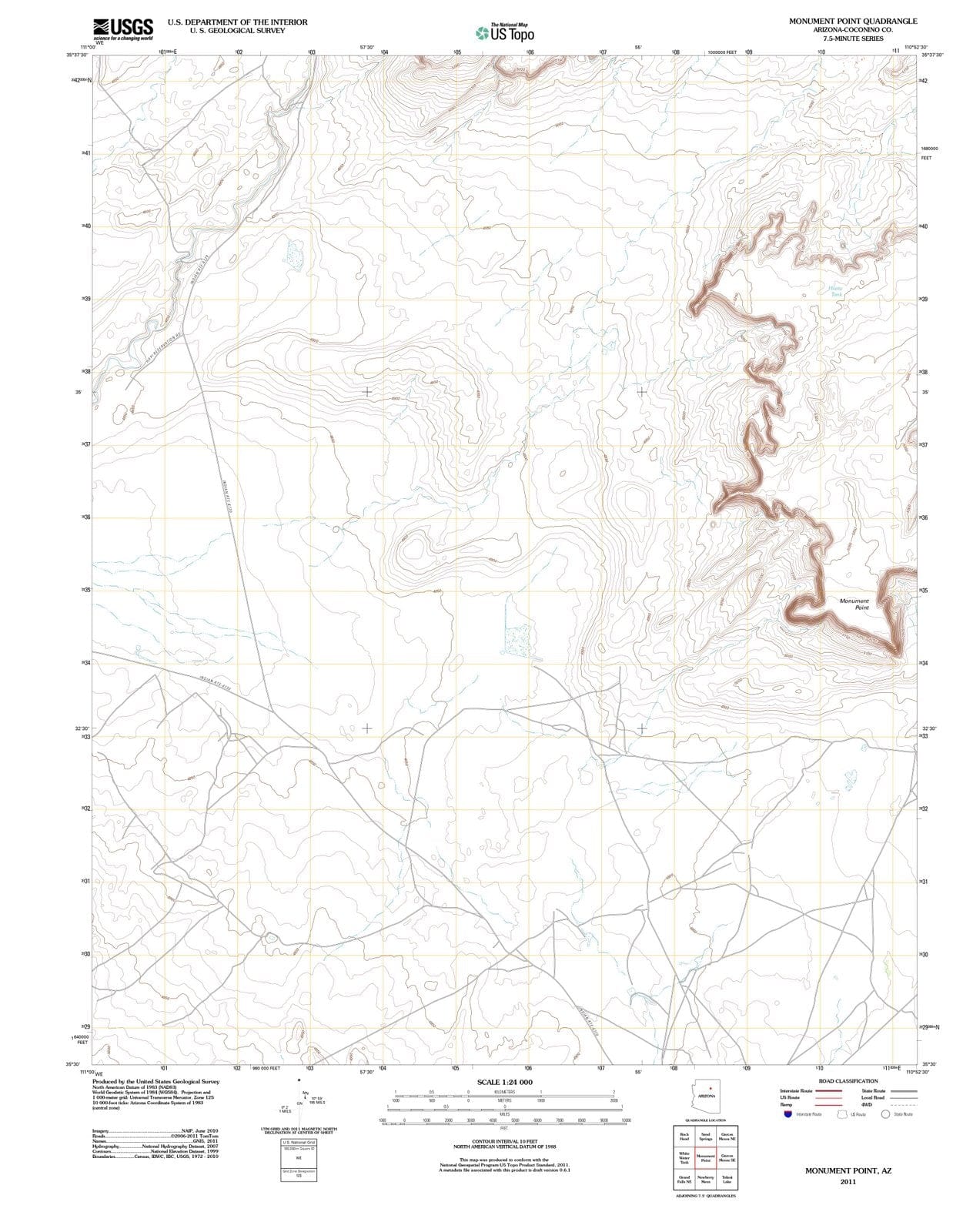 2011 Monument Point, AZ - Arizona - USGS Topographic Map