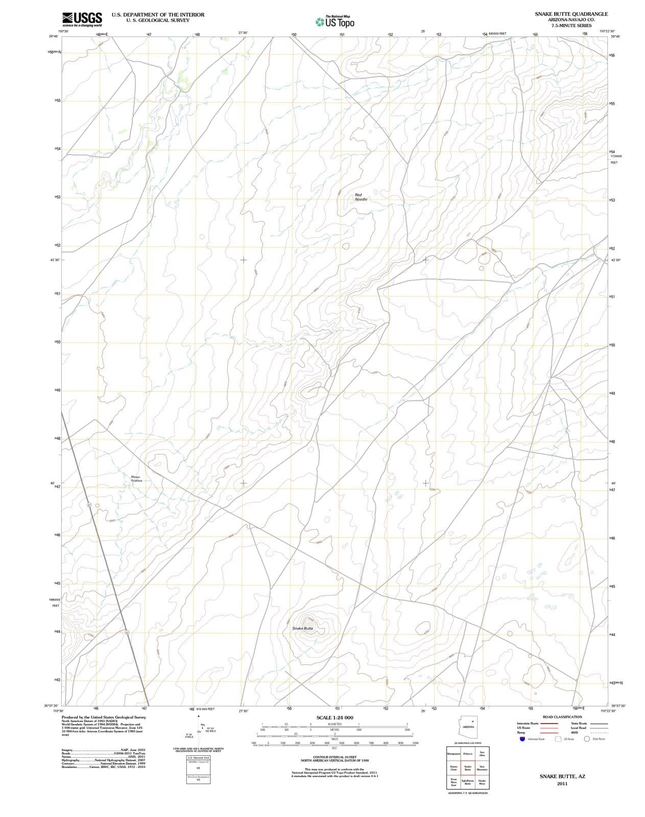 2011 Snake Butte, AZ - Arizona - USGS Topographic Map
