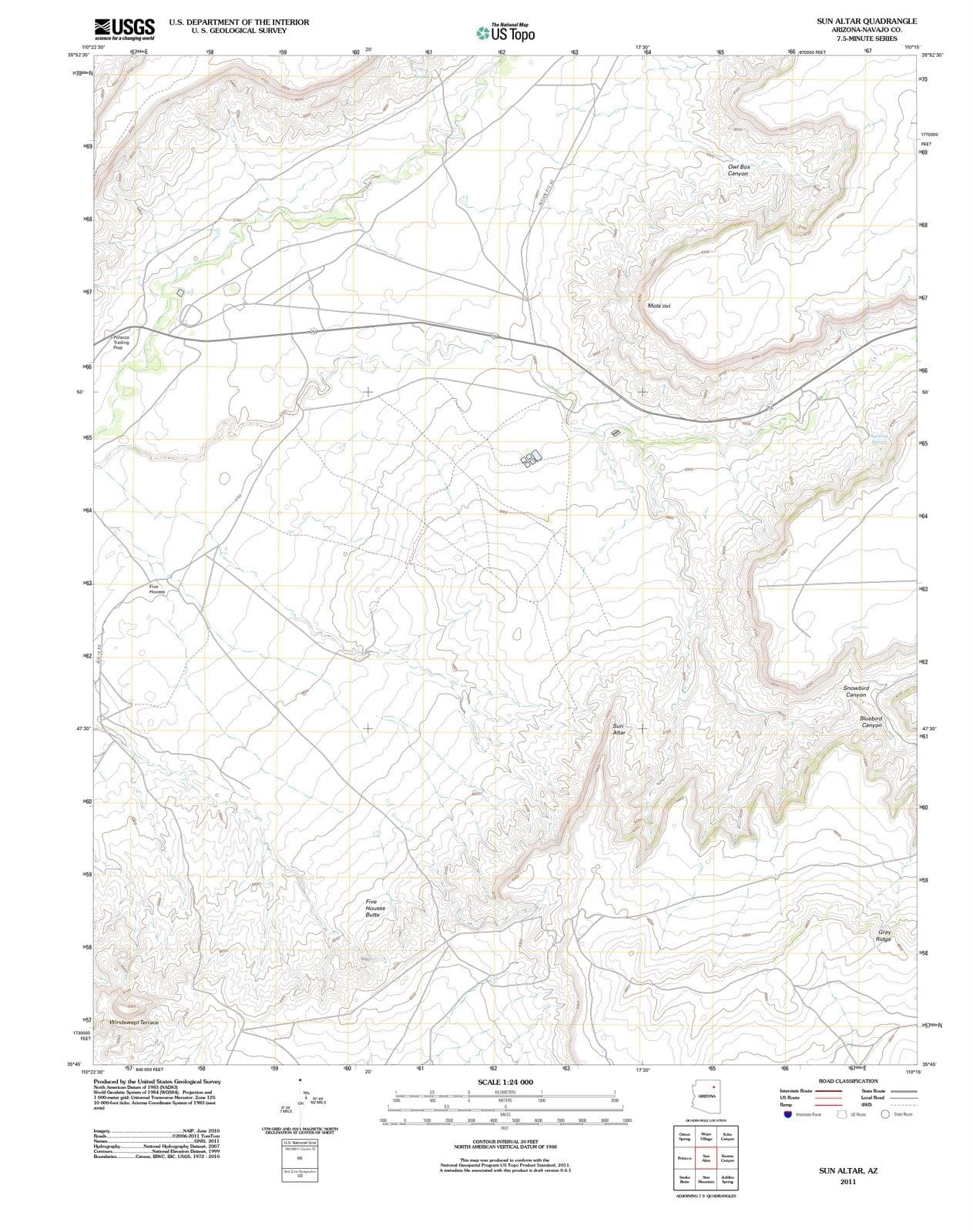 2011 Sun Altar, AZ - Arizona - USGS Topographic Map