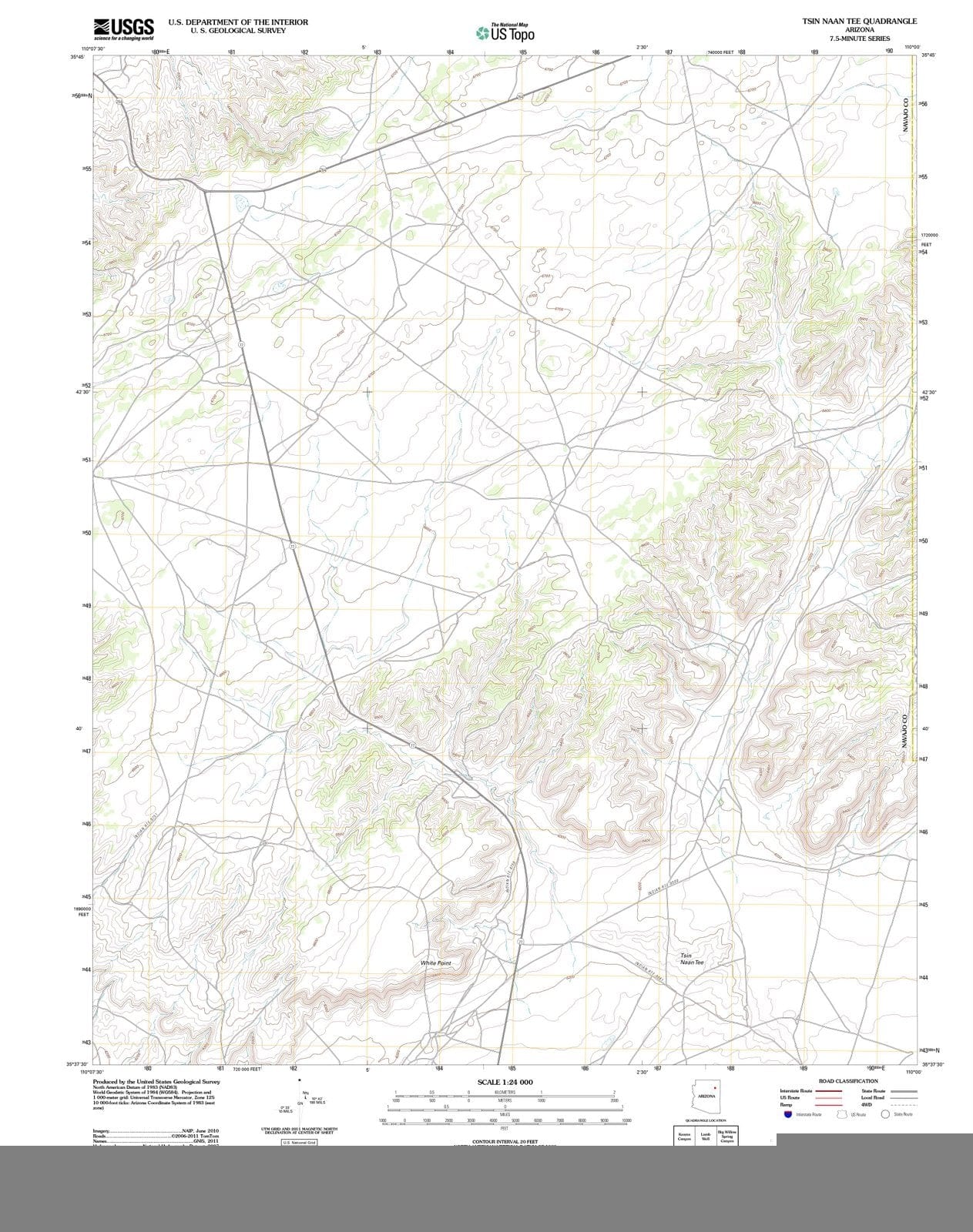 2011 Tsin Naan Tee, AZ - Arizona - USGS Topographic Map